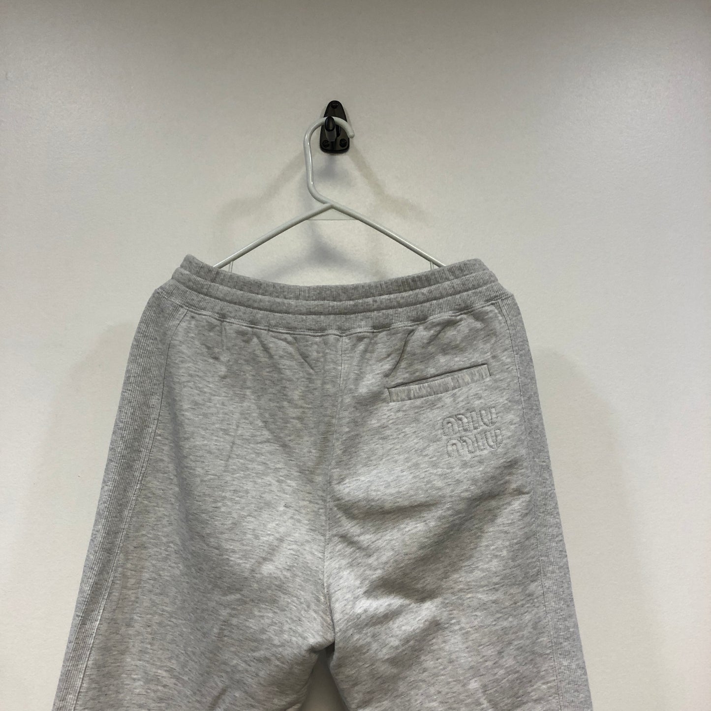 Miu Miu Light Grey Drawstring Jogger Sweatpants Size 40S