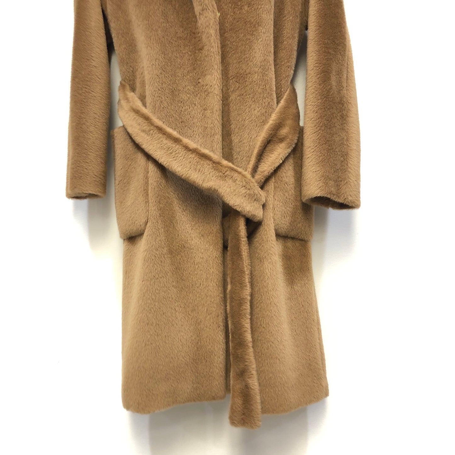 Intrend Brown Wool Belted Wrap Long Coat Size 0