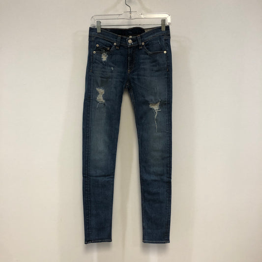Rag & Bone Skinny Fit Distressed Jeans, Size 26, Blue