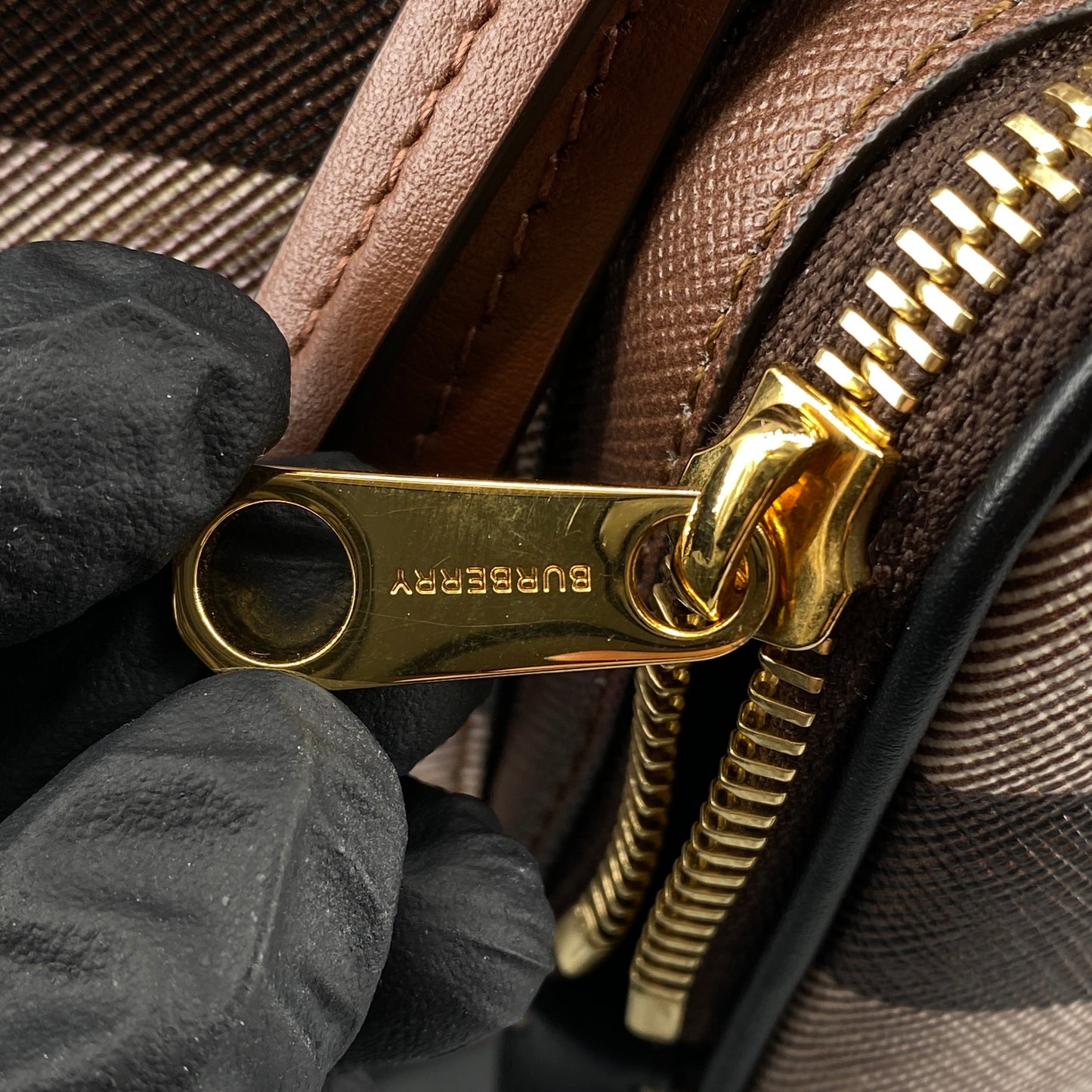 Burberry Brown Check Drawstring Backpack Bag