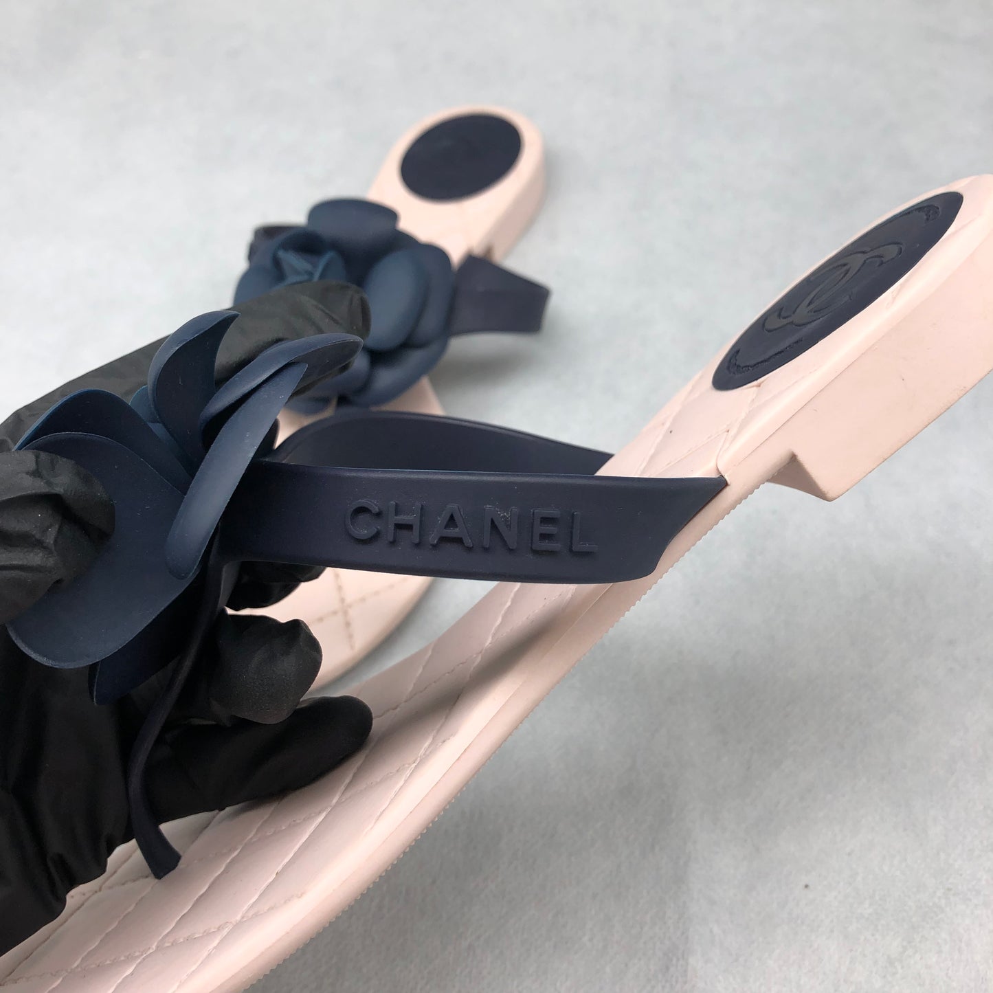 Chanel Camellia Thong Sandals Women's Shoes Size 37