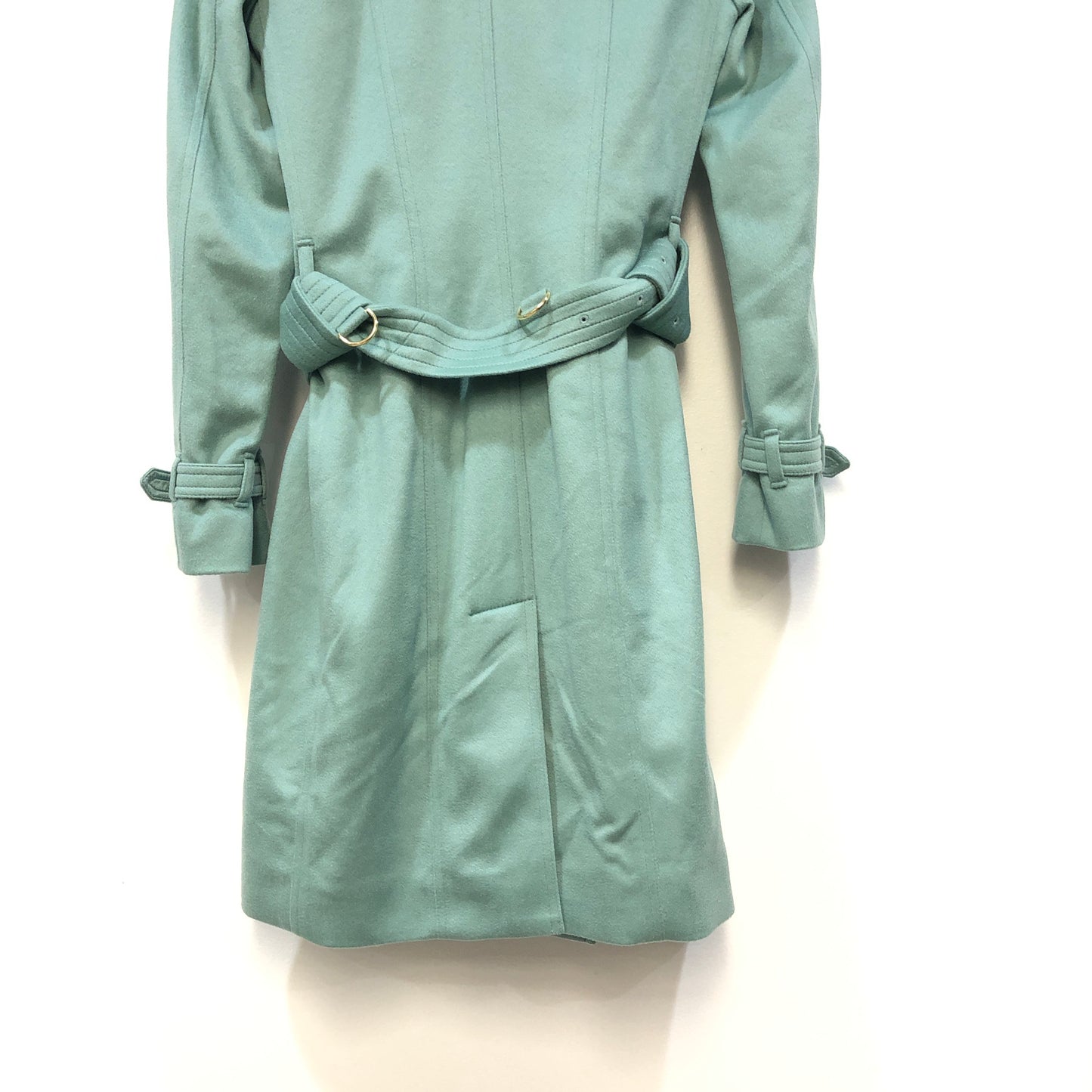 Burberry The Sandringham Tiffany Blue Cotton Trench Coat Size UK 6