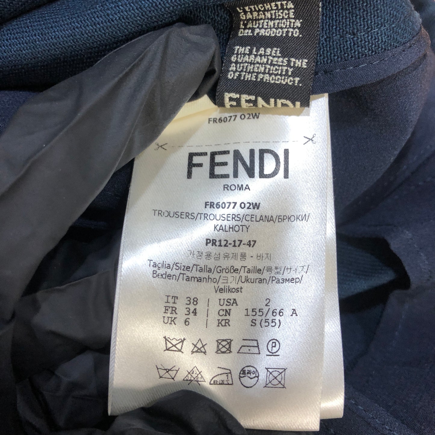 Fendi Navy Blue Balloon Cropped Trousers size 38