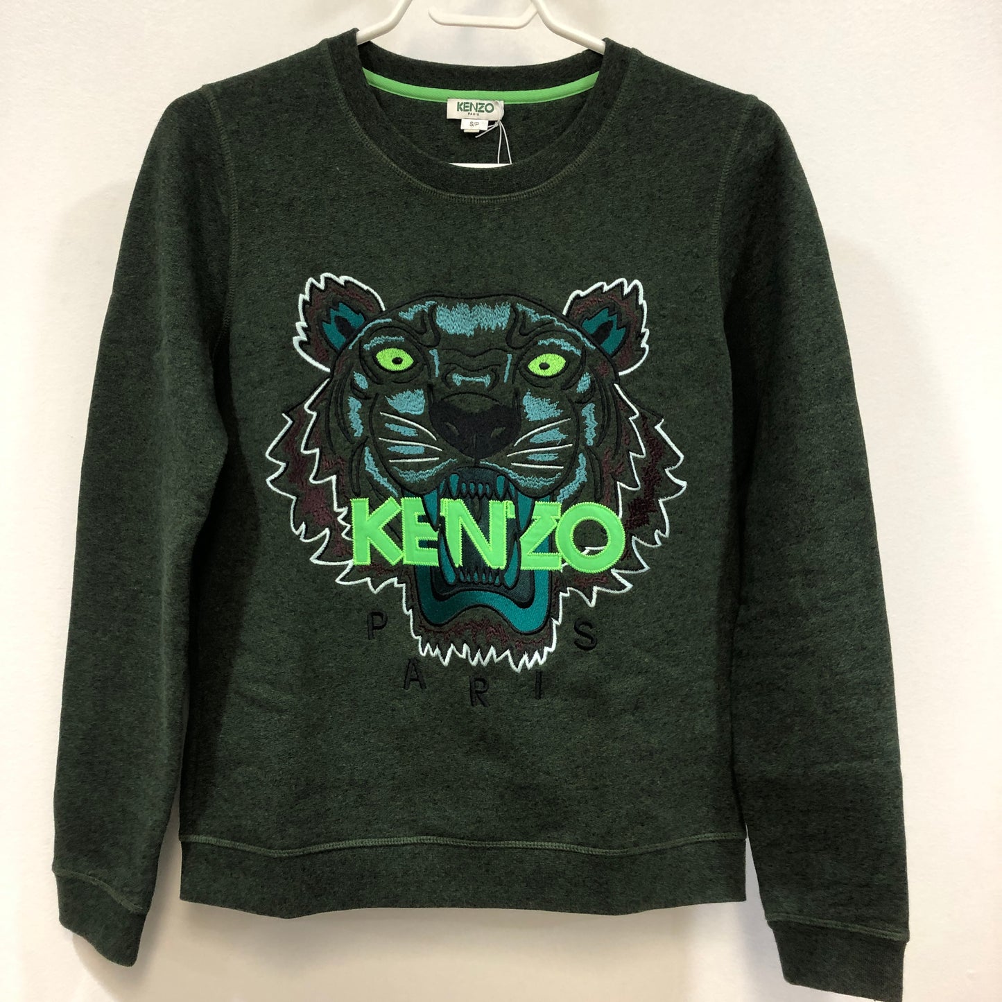 Kenzo Tiger Logo Sweatshirt Size S Forest Green