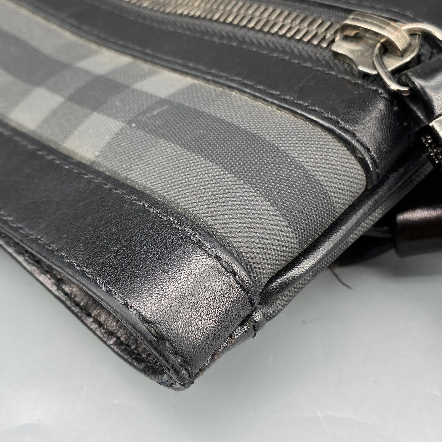 Burberry Black Check Crossbody Messenger Bag