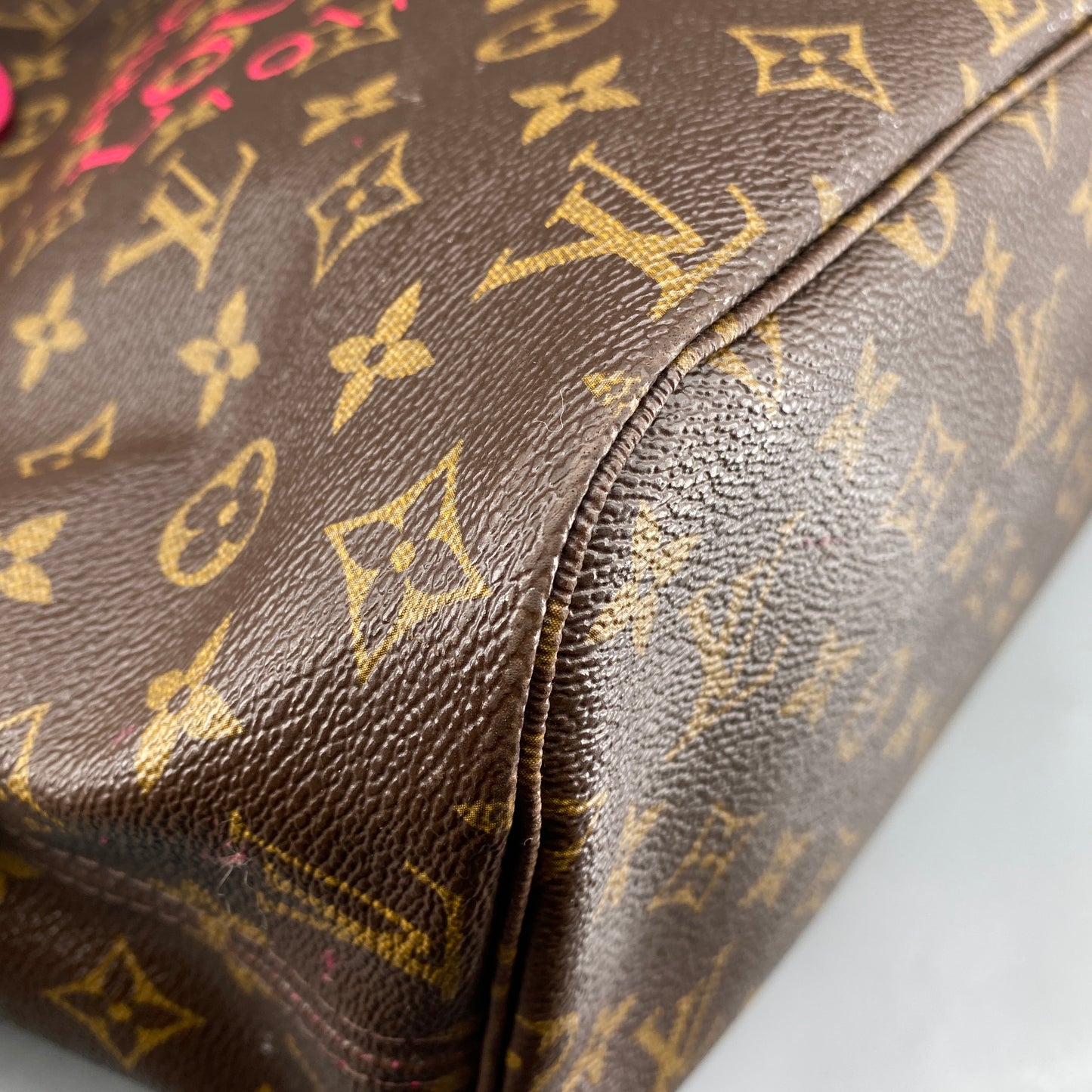 Louis Vuitton MM Limited Edition Fuchsia Monogram Ikat Neverfull Tote Bag