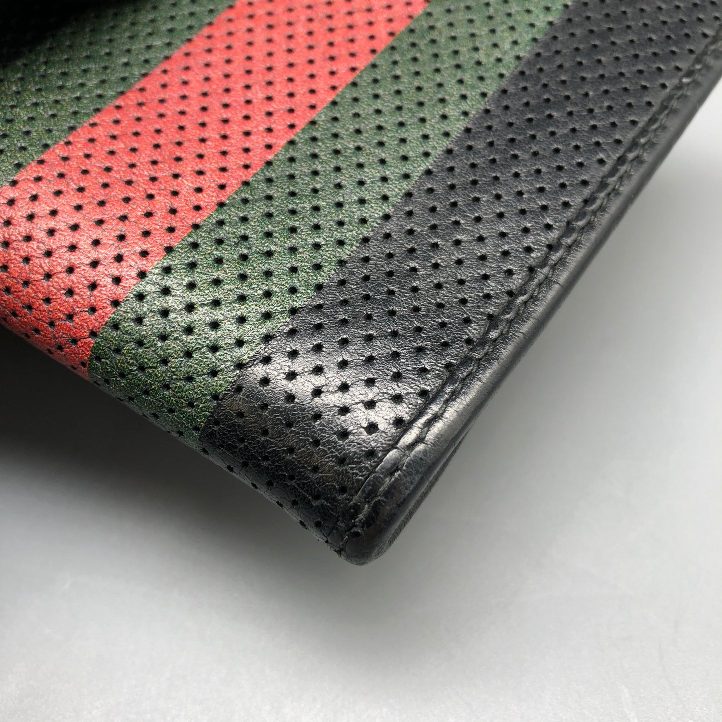 Gucci Black/Green/Red Web Stripe Bifold Wallet