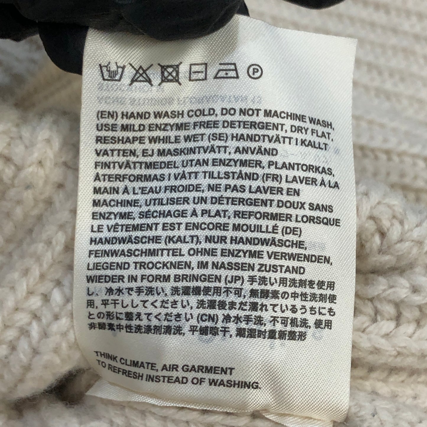 Acne Studios Beige Ribbed Knit Crew Neck Sweater Size XS