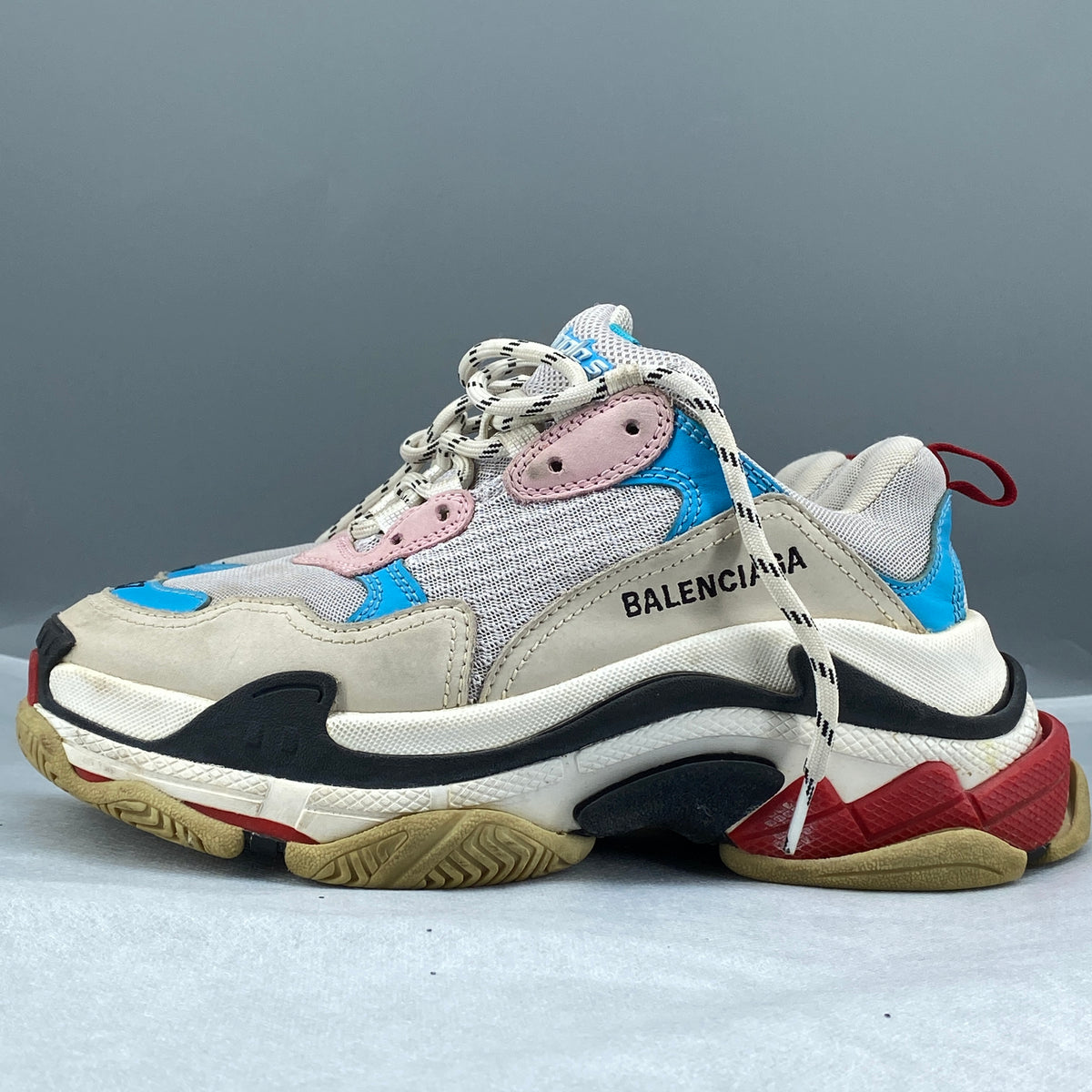Balenciaga Triple S Multicolor Blue Pink Red Sneaker Shoes Size 37