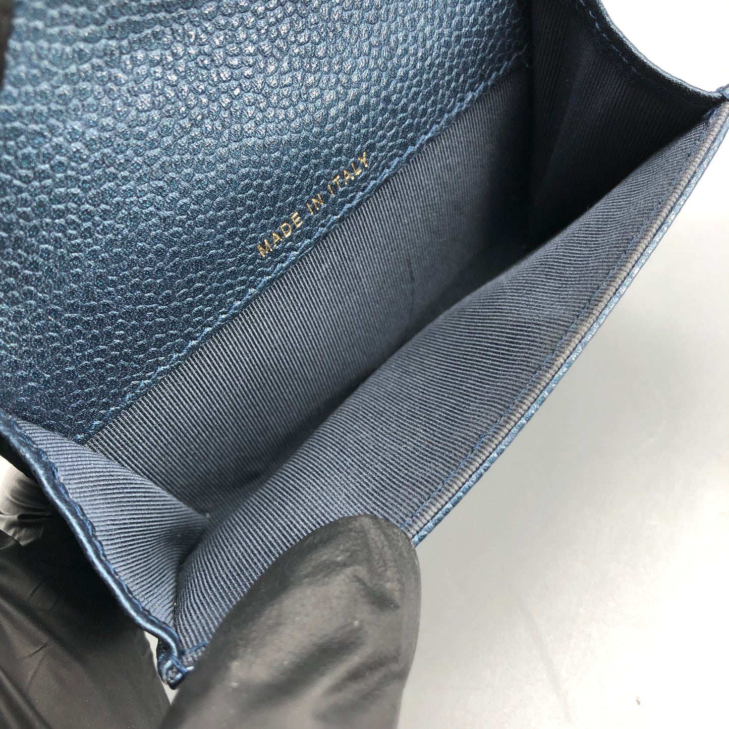 Chanel Classic Flap Blue Caviar Leather Short Wallet