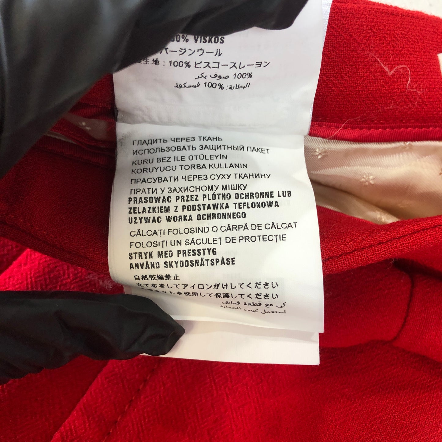 Miu Miu Red Wool Bow Detail A-Line Mini Skirt Size 38