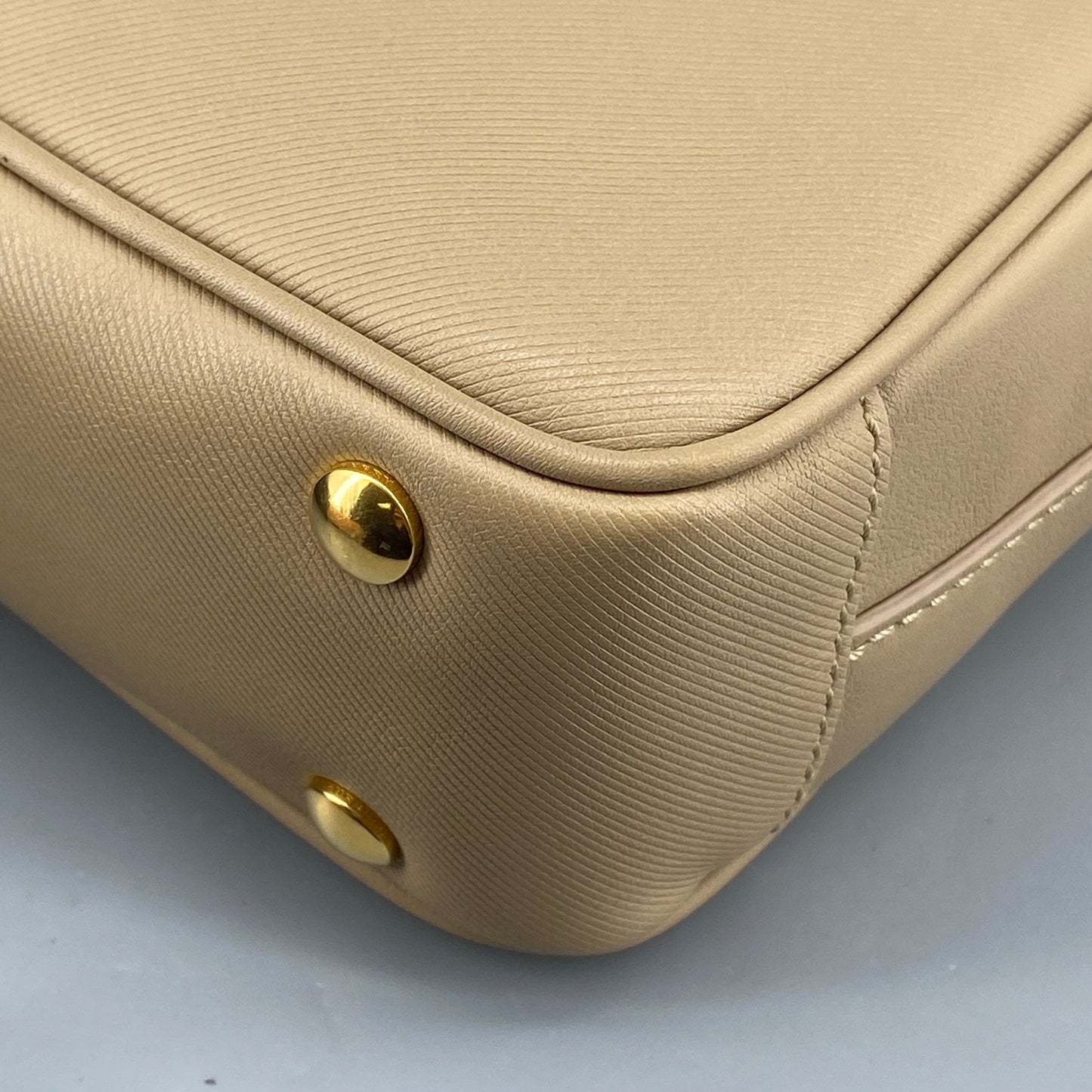 Burberry Beige Leather Top Handle Crossbody Bag