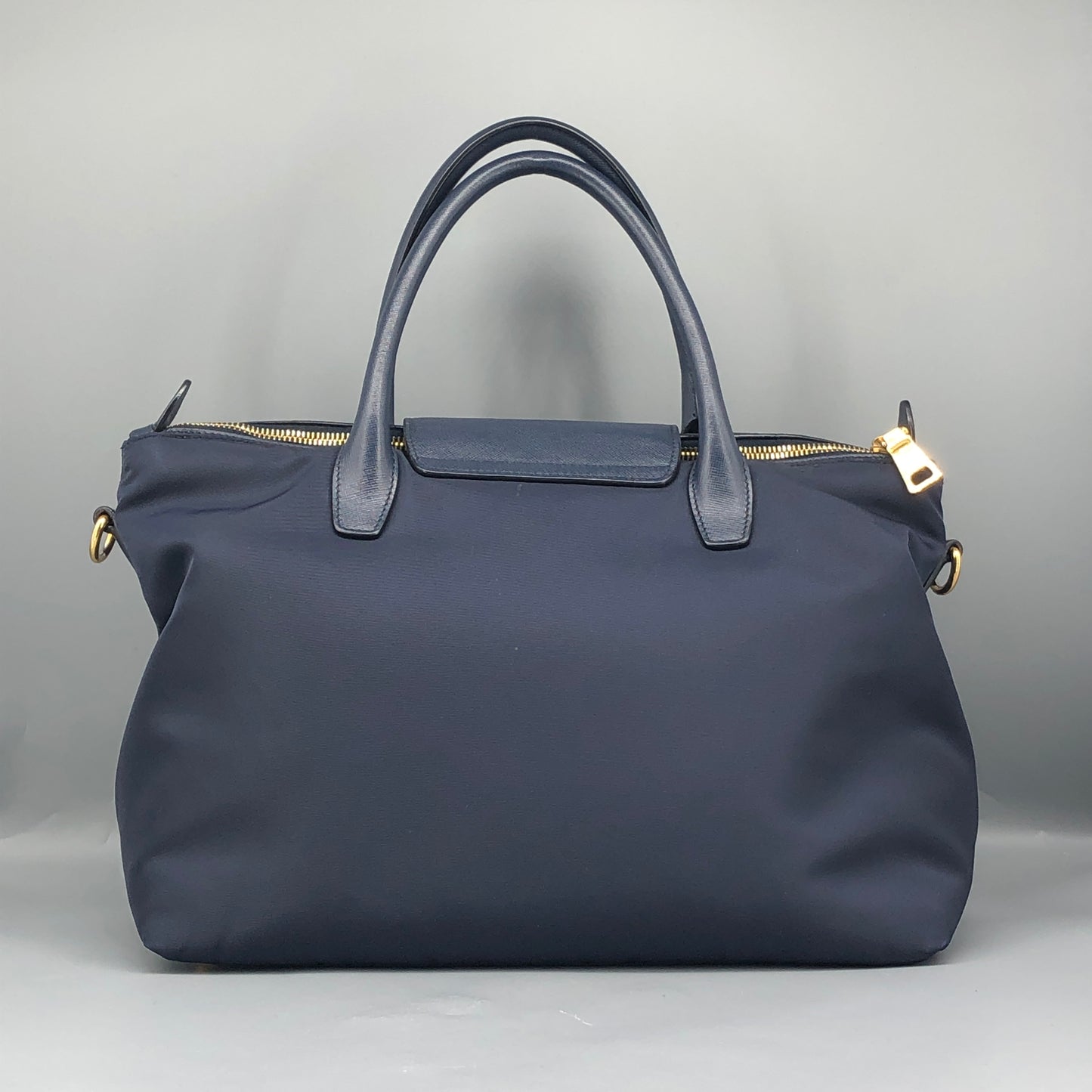 Prada Re-Nylon Tote Handbag Navy Blue