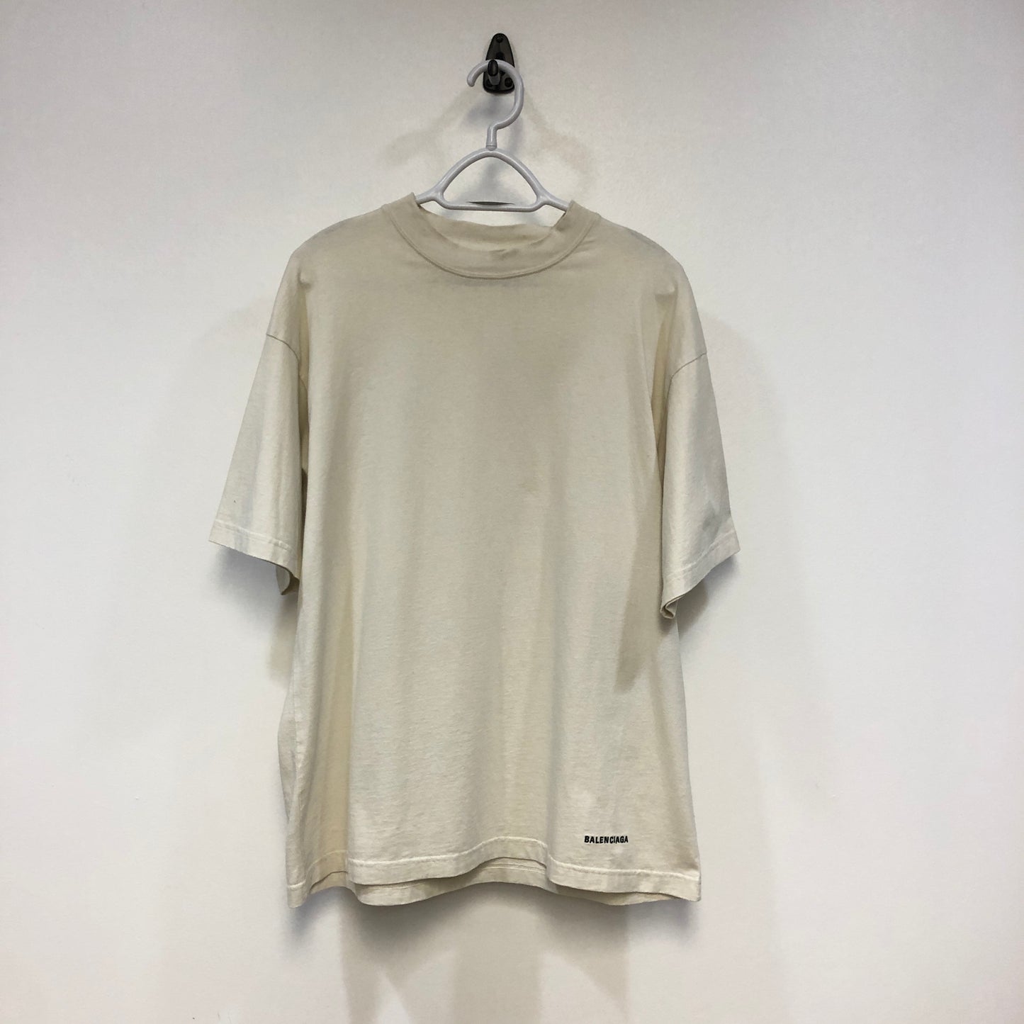 Balenciaga Cream Logo Short Sleeve T-Shirt Size XS