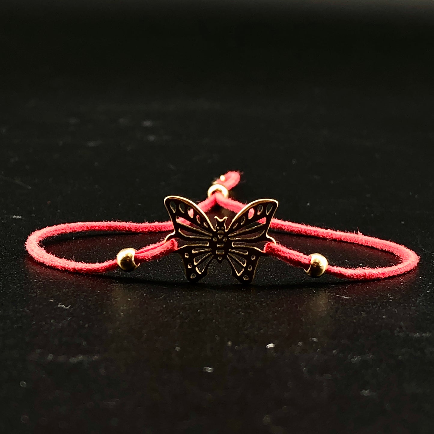 Christian Dior Butterfly Red Cord Bracelet