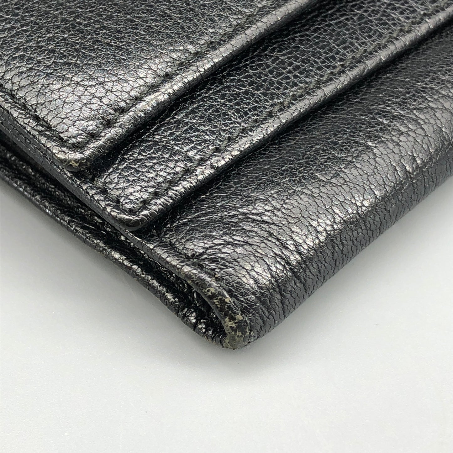 Loewe Classic Logo Black Grained Leather Long Wallet