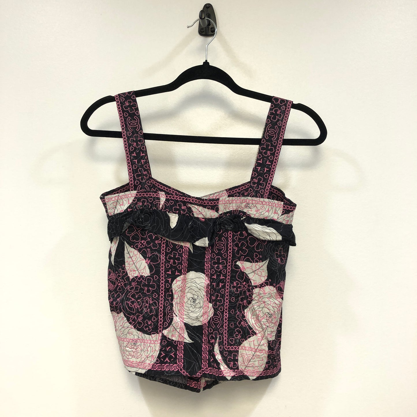 Chanel Camellia Print Corset Top Size 36