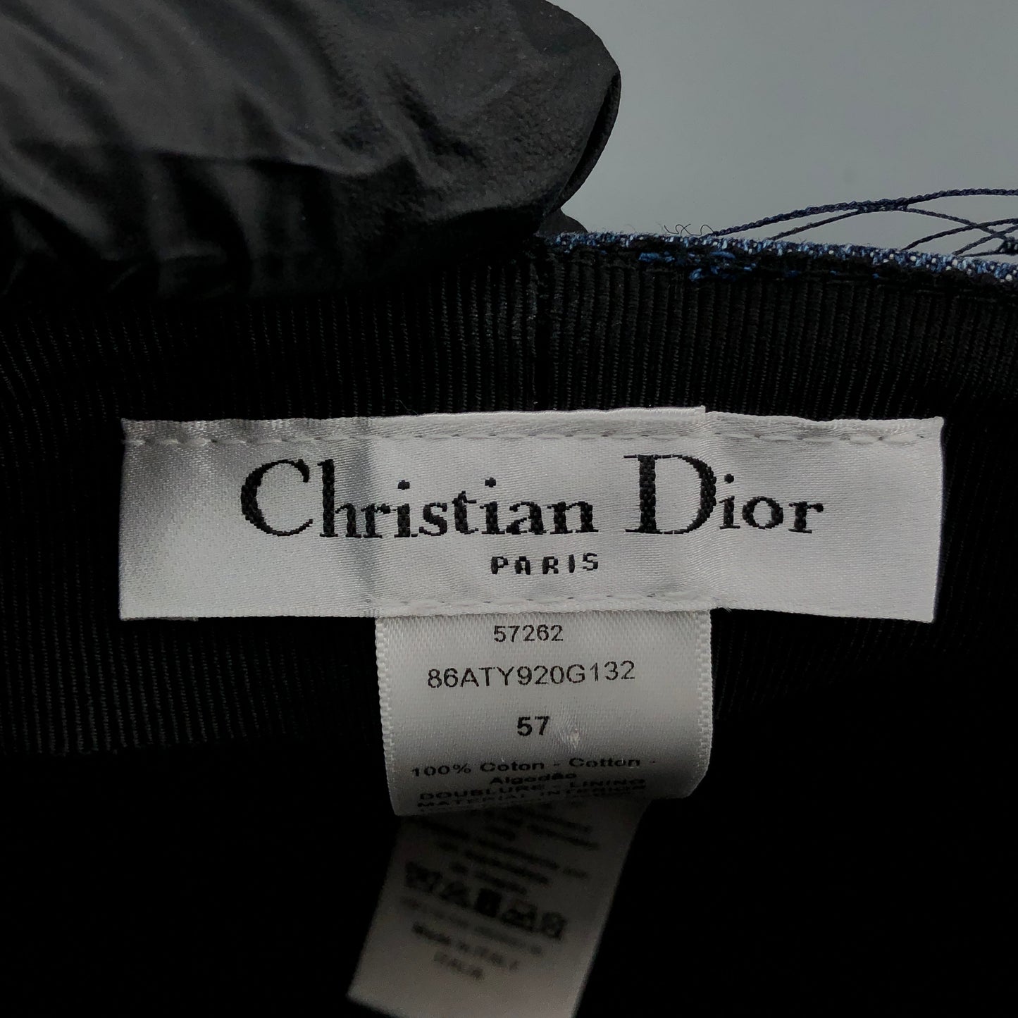 Christian Dior Denim Mesh Overlay Newsboy Cap Size 57cm
