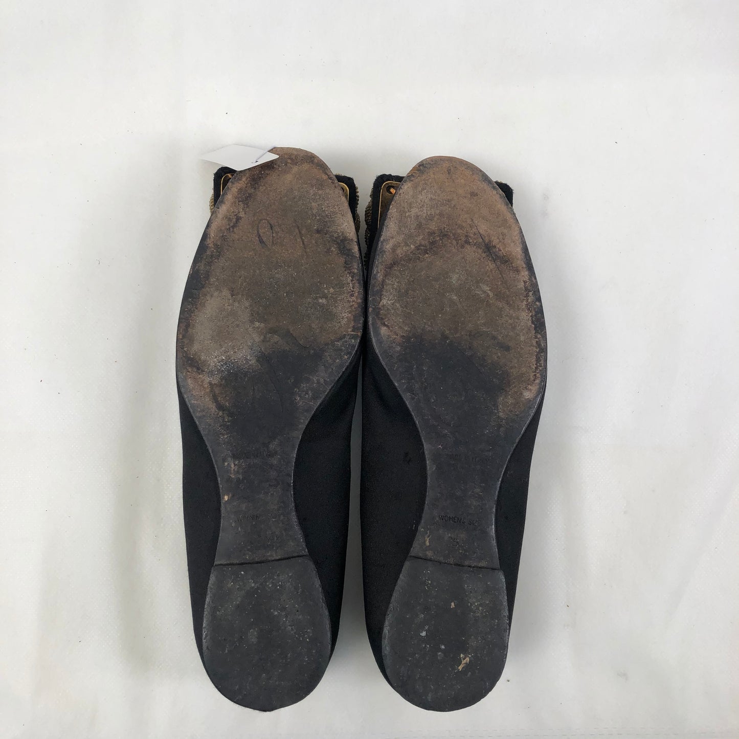 Roger Vivier Embellished Leather Flats Black Women’s Size 35.5