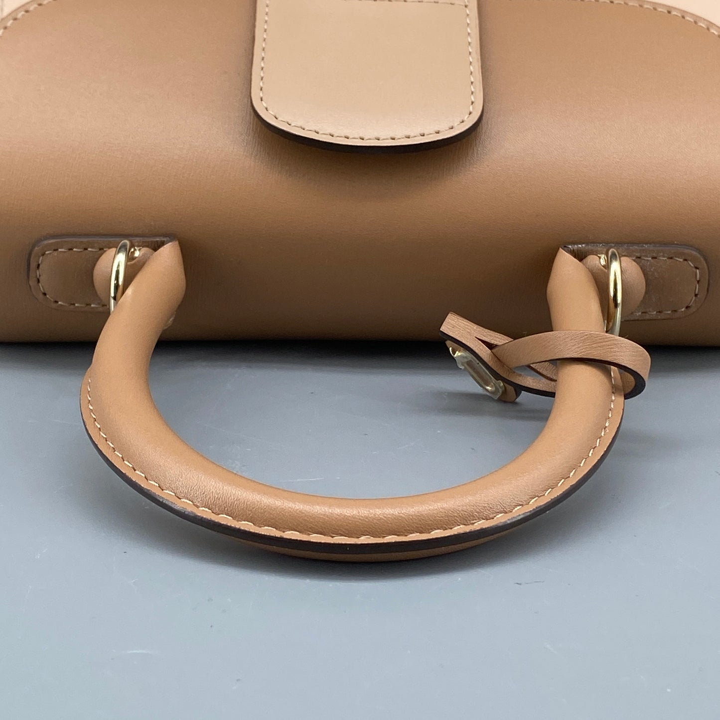 Delvaux Brilliant Nude Smooth Leather Top Handle Bag