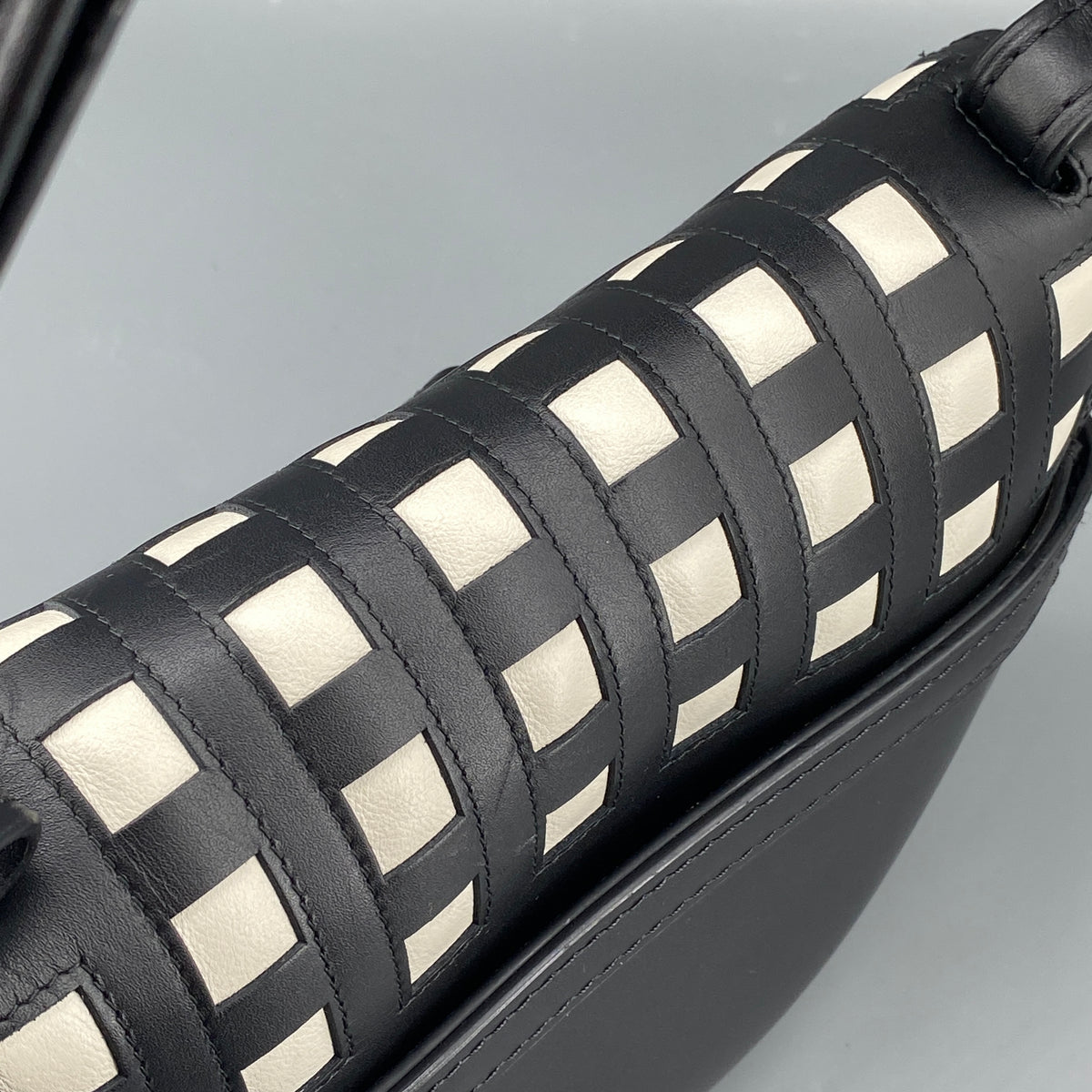 Loewe  Gate Grid  Crossbody Bag Black White Checkered
