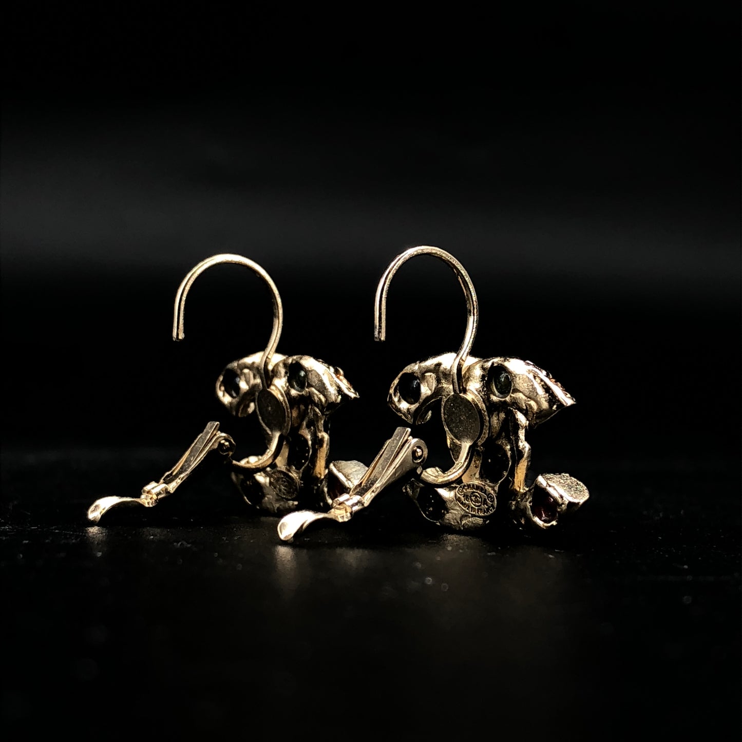 Chanel Gold-Tone Crystal CC Logo Earrings