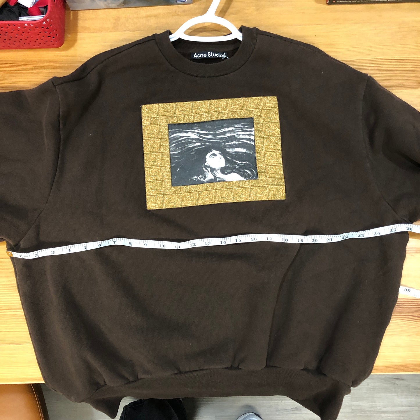Acne Studios Brown Cotton Lovers In The Waves Print Crew Neck Sweatshirt Size L