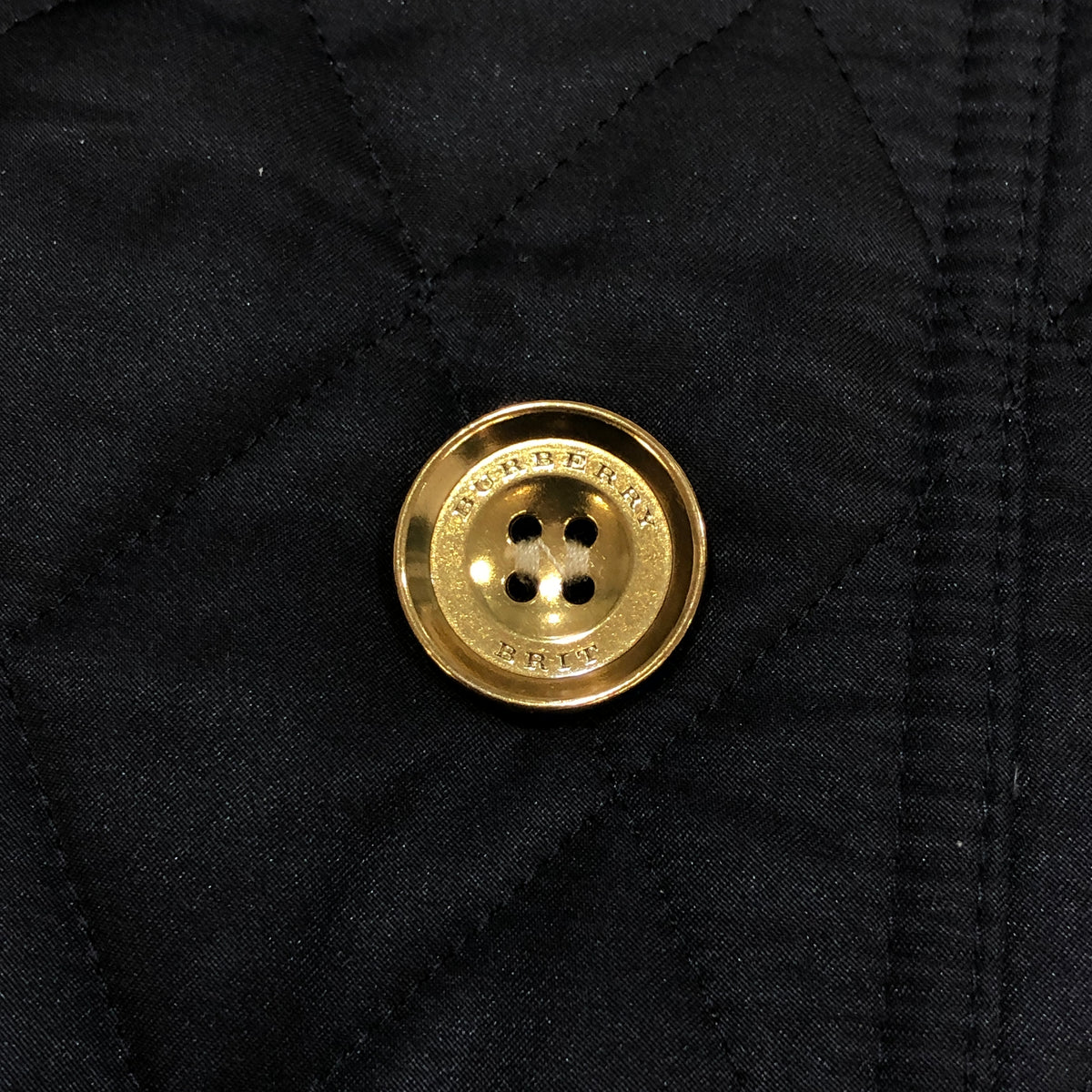 Burberry Black Quilted Double Breasted Coat Size S