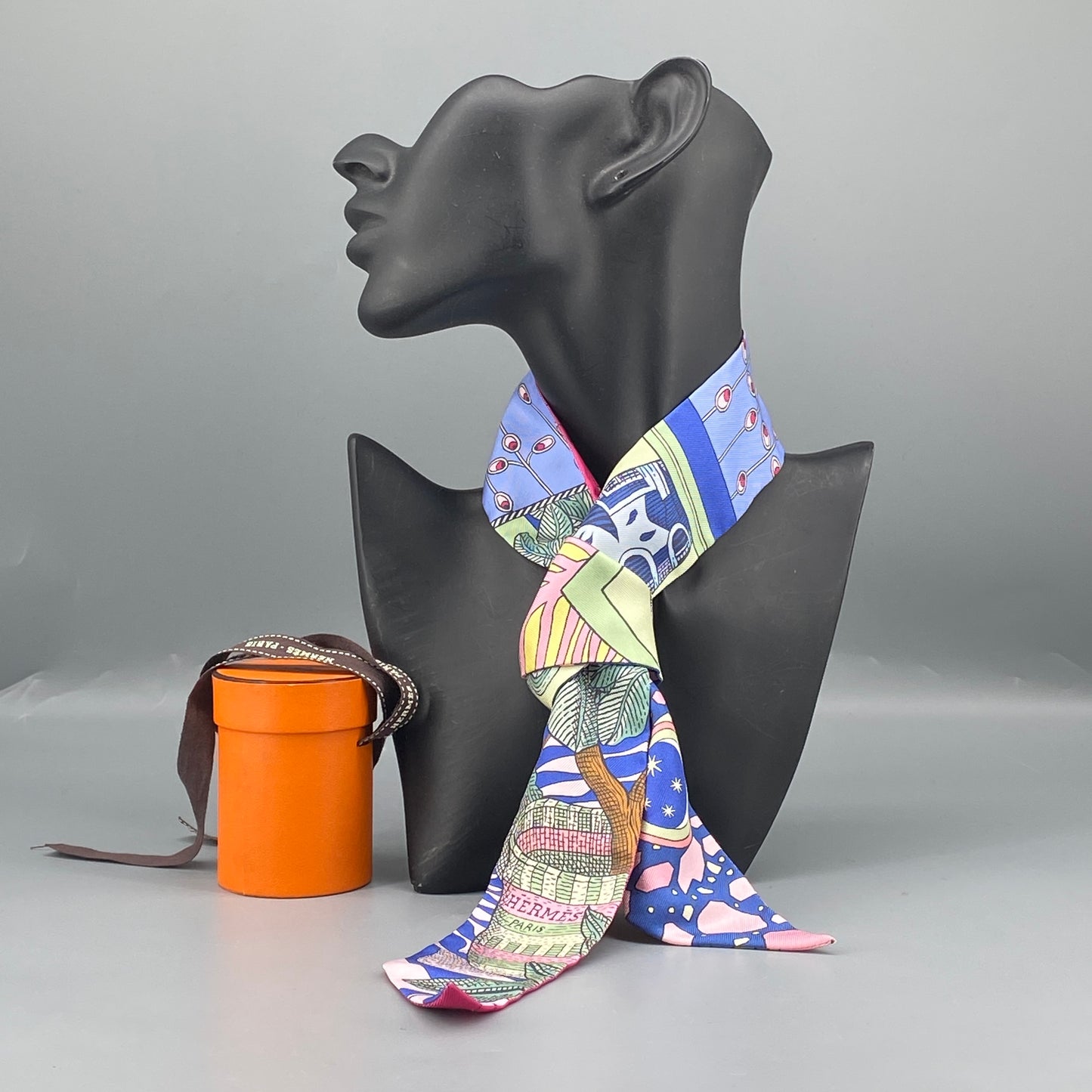 Hermes Multi‑Color Twilly Silk Scarf