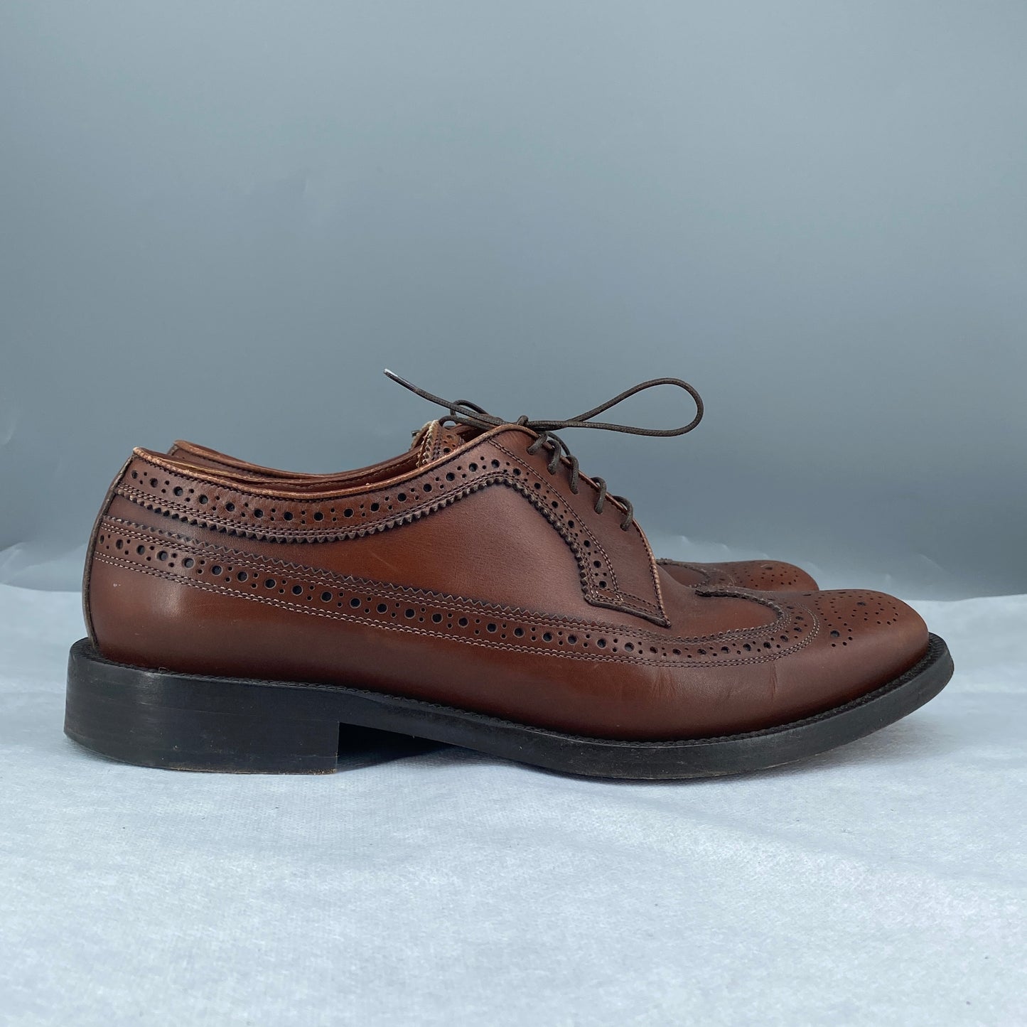 Burberry Men’s Brown Leather Brogue Lace‑Up Dress Shoes