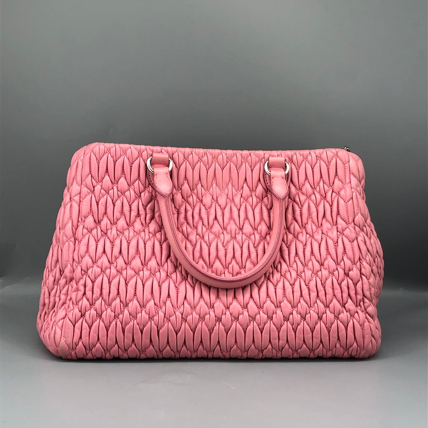 Miu Miu Matelasse Nappa Crystal Tote Bag Pink