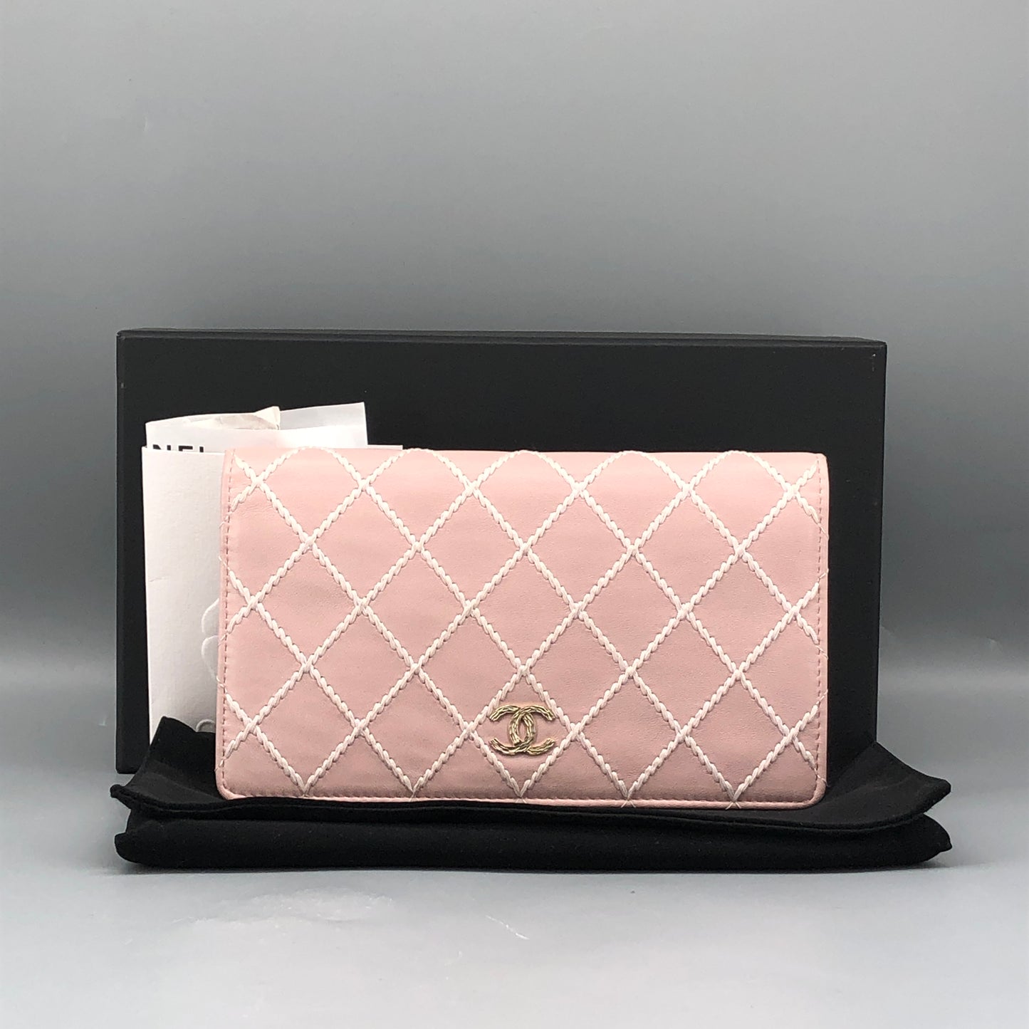 Chanel Blush Pink Large Diamond Quilted Flap Wallet