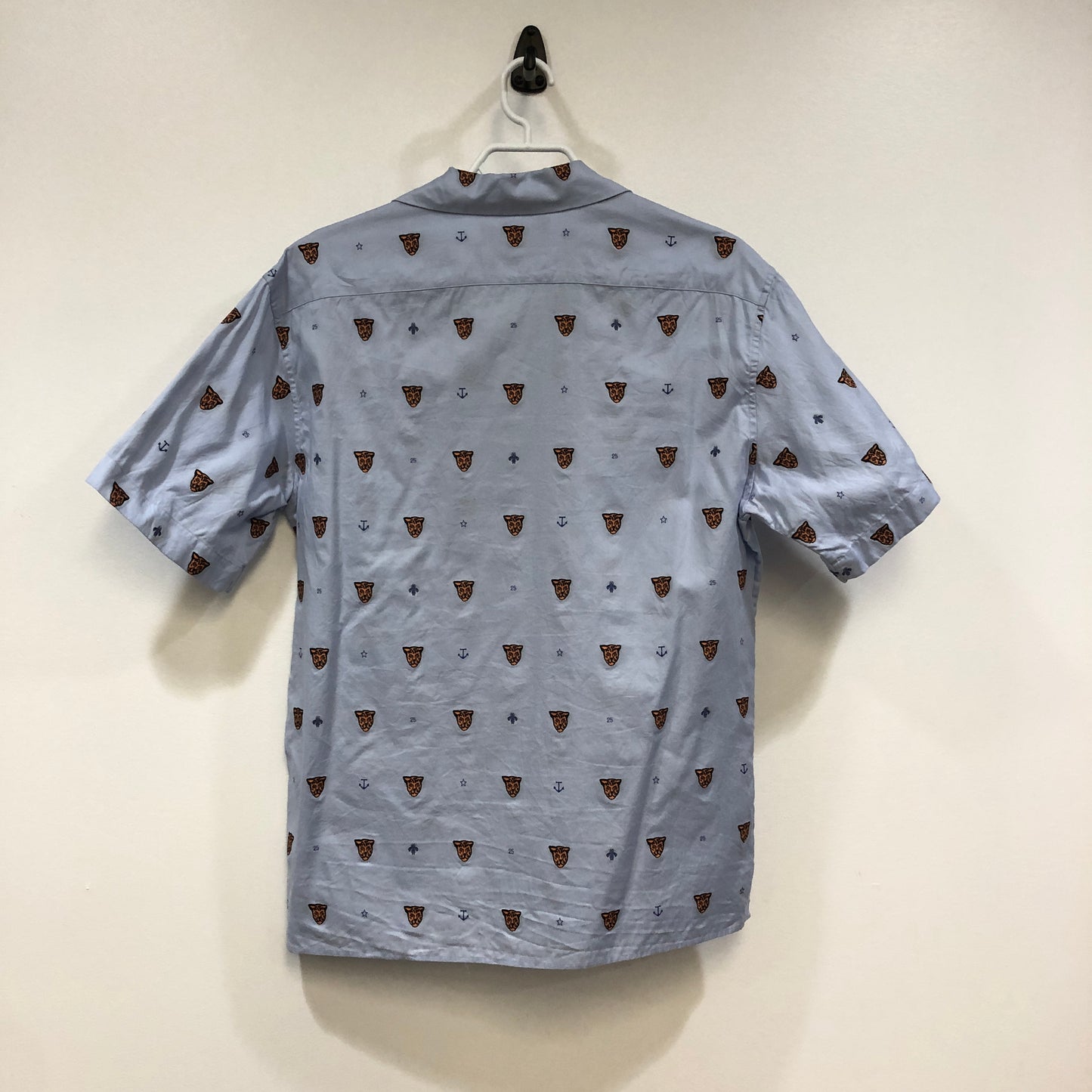 Gucci Tiger Head Print Bowling Shirt Size 48 Light Lavender