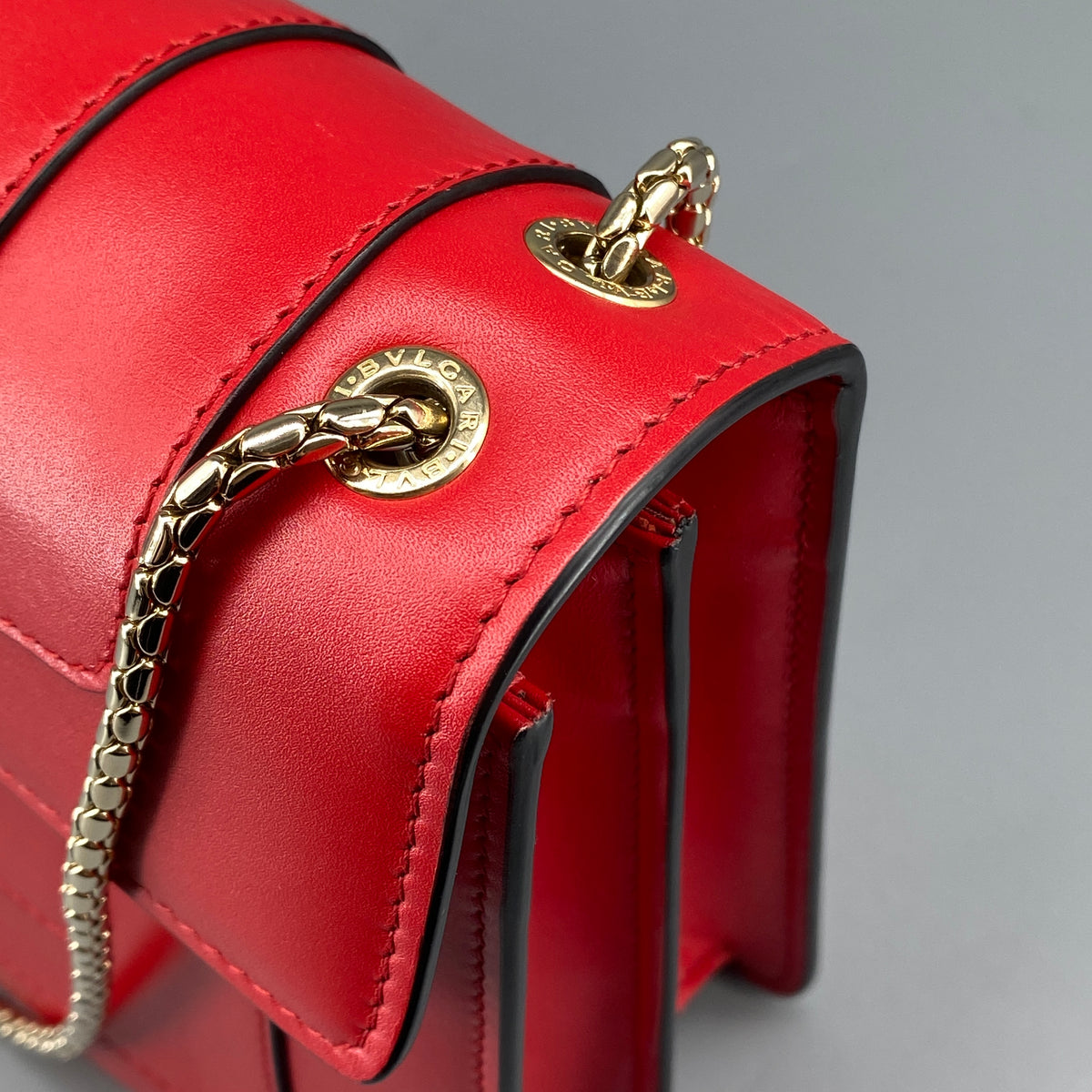 Bvlgari Serpenti Forever Shoulder Bag Red Leather