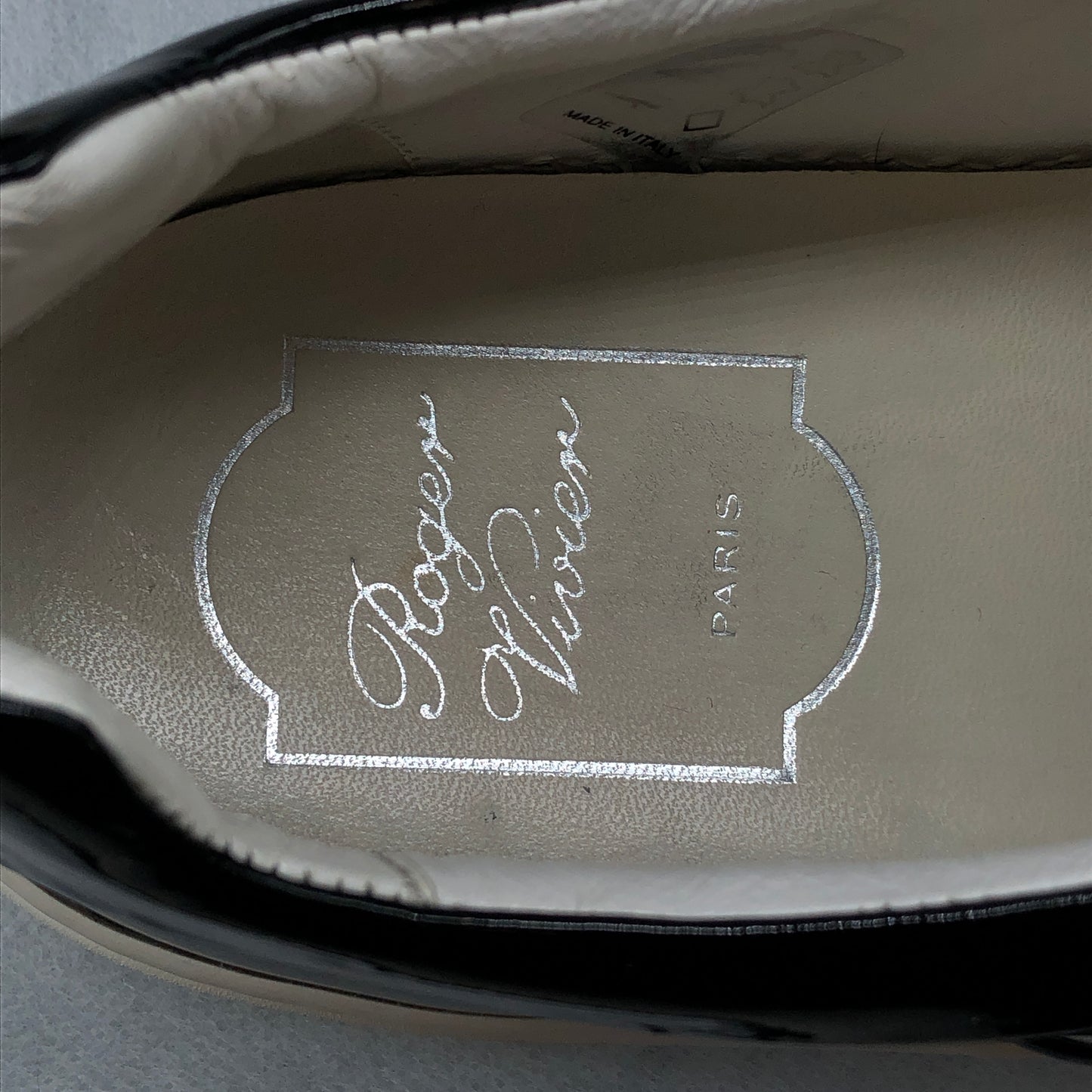 Roger Vivier Black Patent Crystal Buckle Sneakers Women's Shoes Size 37