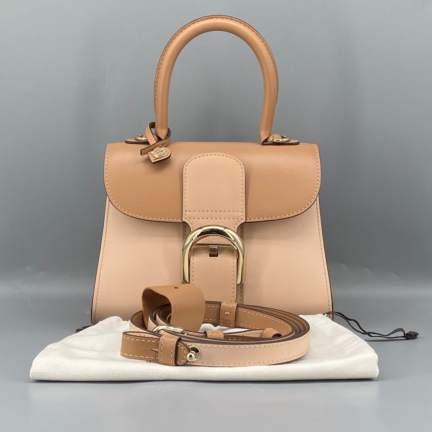 Delvaux Brilliant Nude Smooth Leather Top Handle Bag