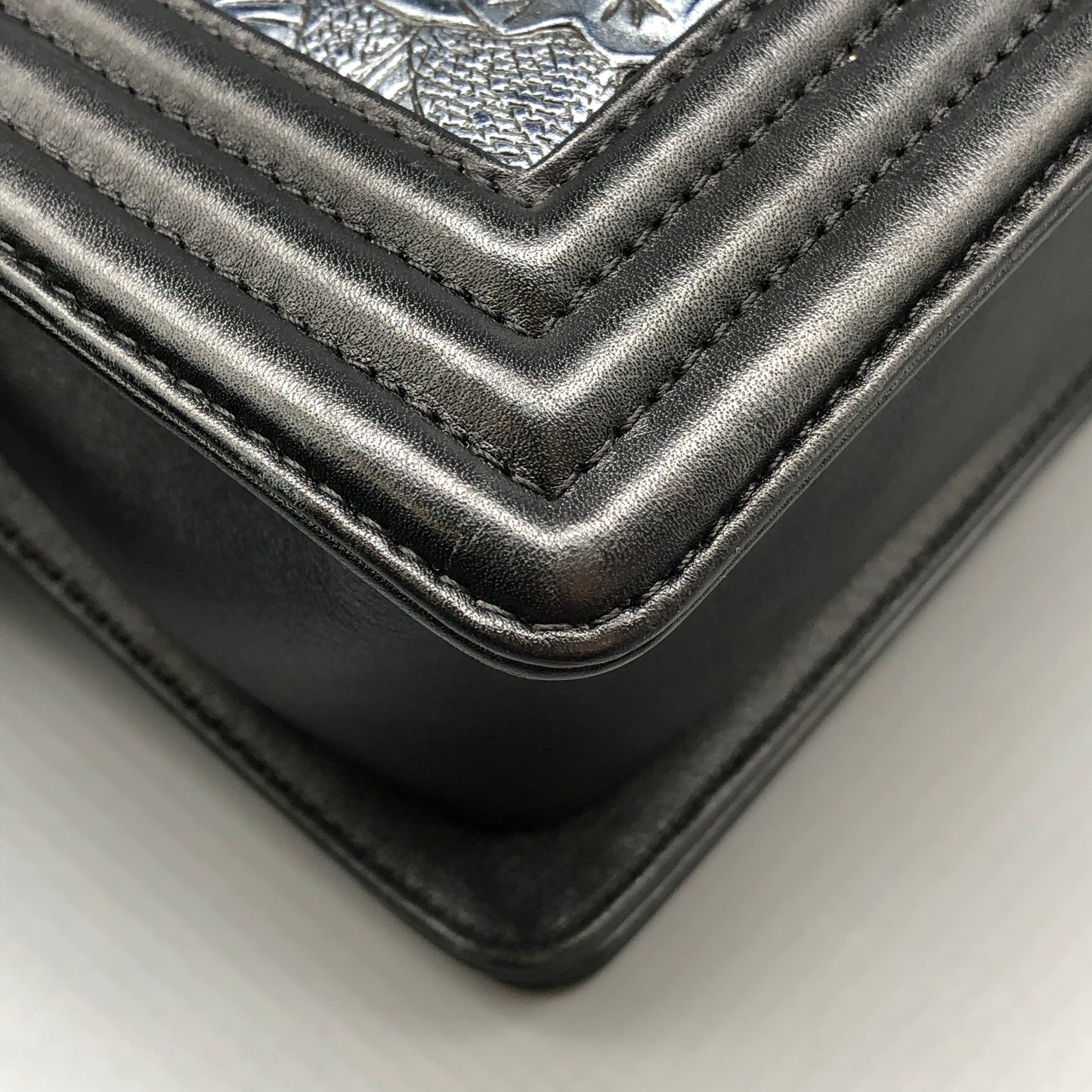 Chanel Boy Medium Embroidered Calfskin Shoulder Bag Black