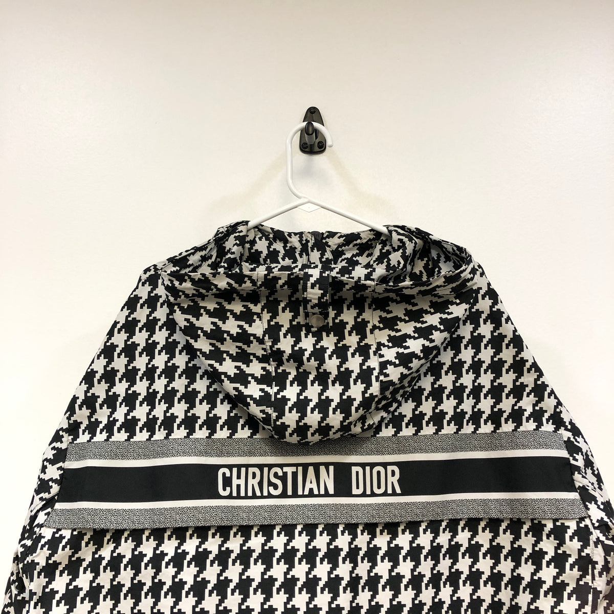 Christian Dior Black & white Houndstooth Zip Hooded Top Size XS