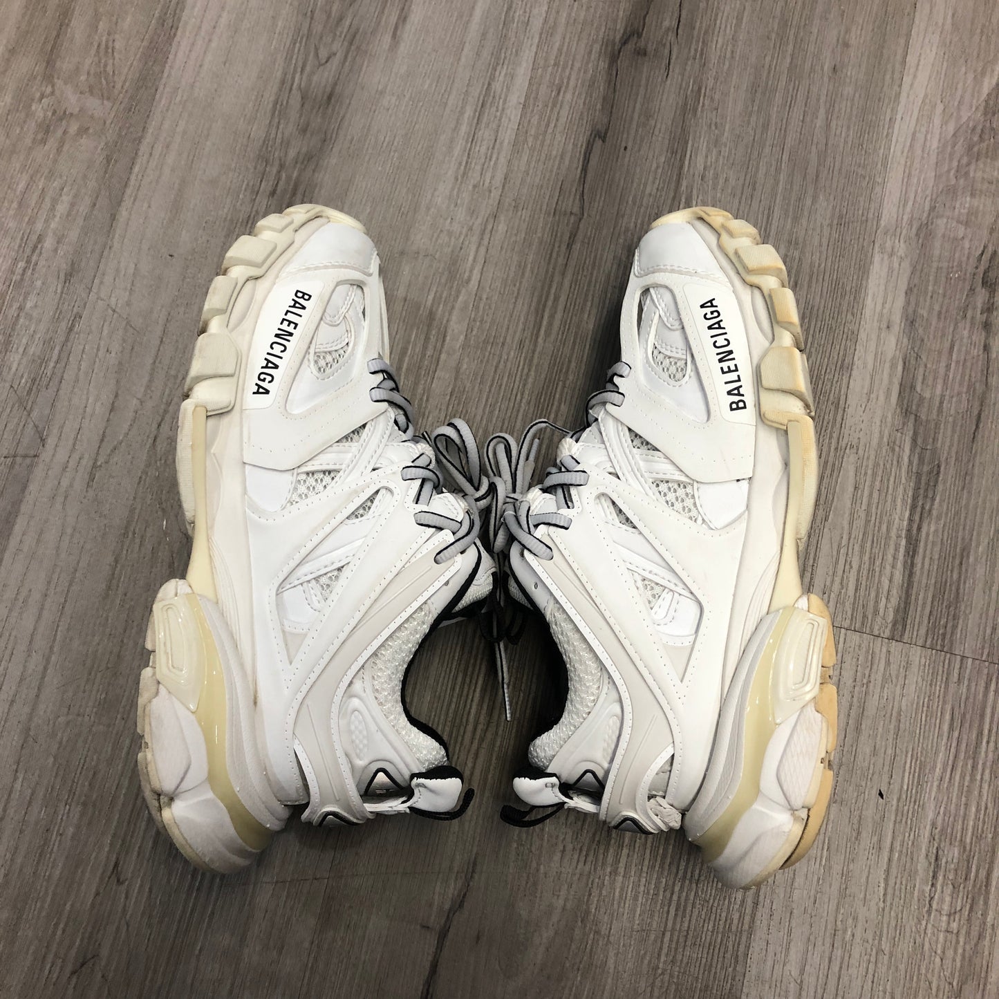 Balenciaga Women's Triple S Mesh Leather Chunky Platform Sneaker Shoes 36 White