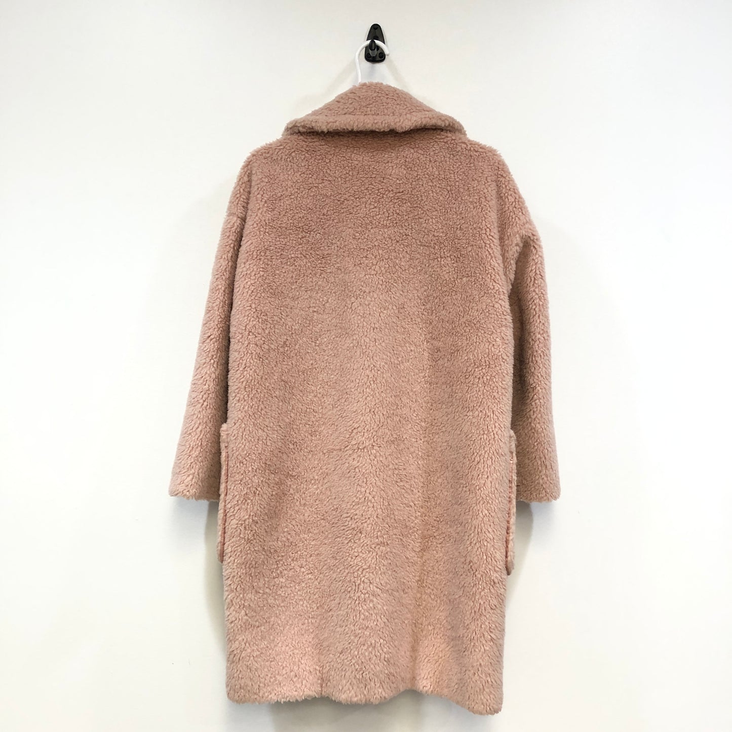 Weekend Max Mara Dusty Rose Fuzzy Textured Lapel Mid-Length Coat Size 4
