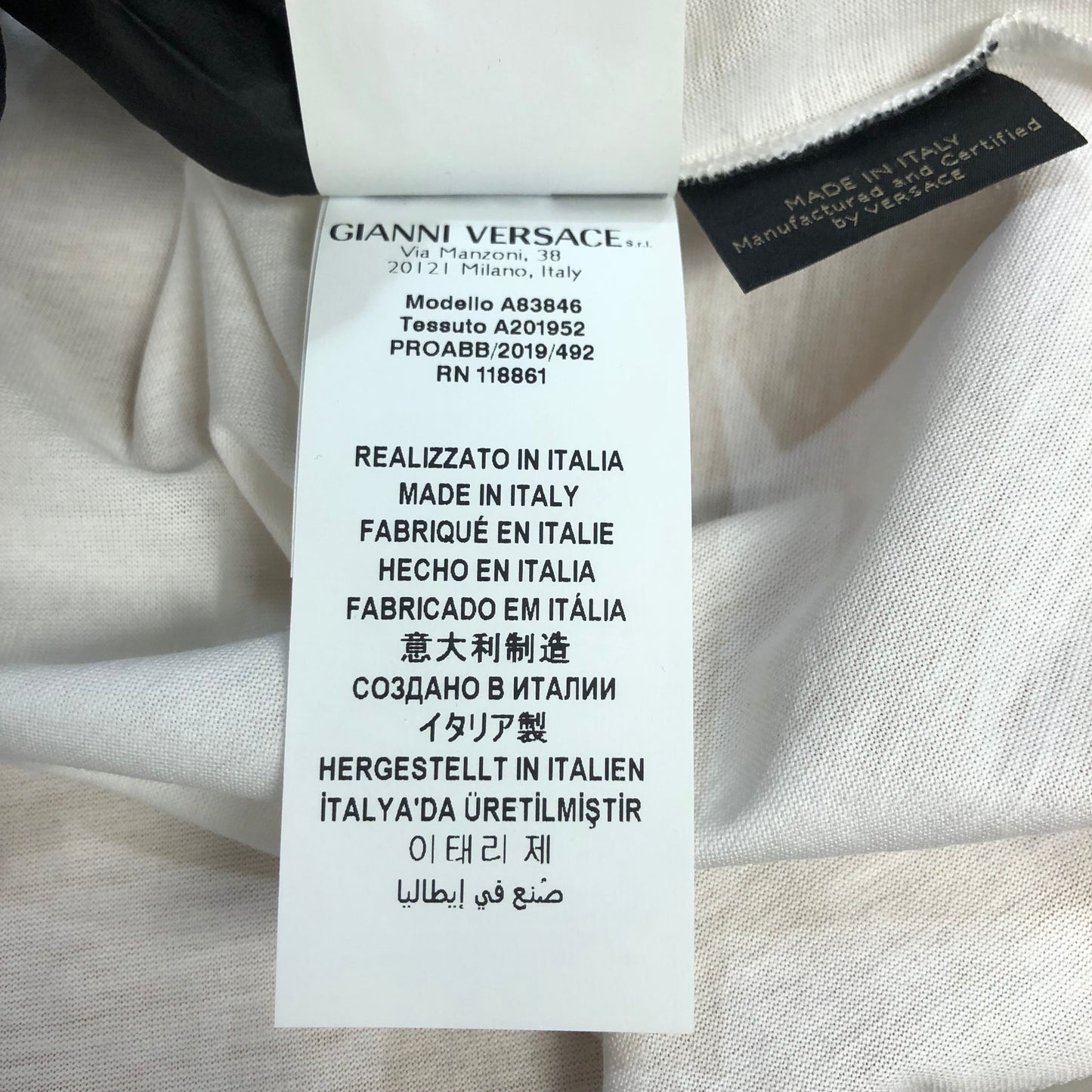 Versace White Logo Print T-Shirt