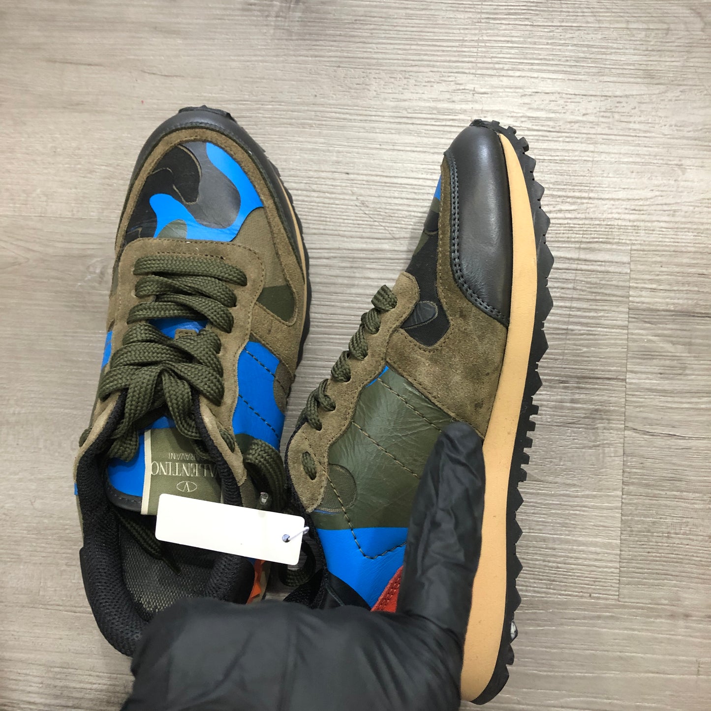 Valentino Women's Multicolor Camo Rockstud Sneakers Size 36