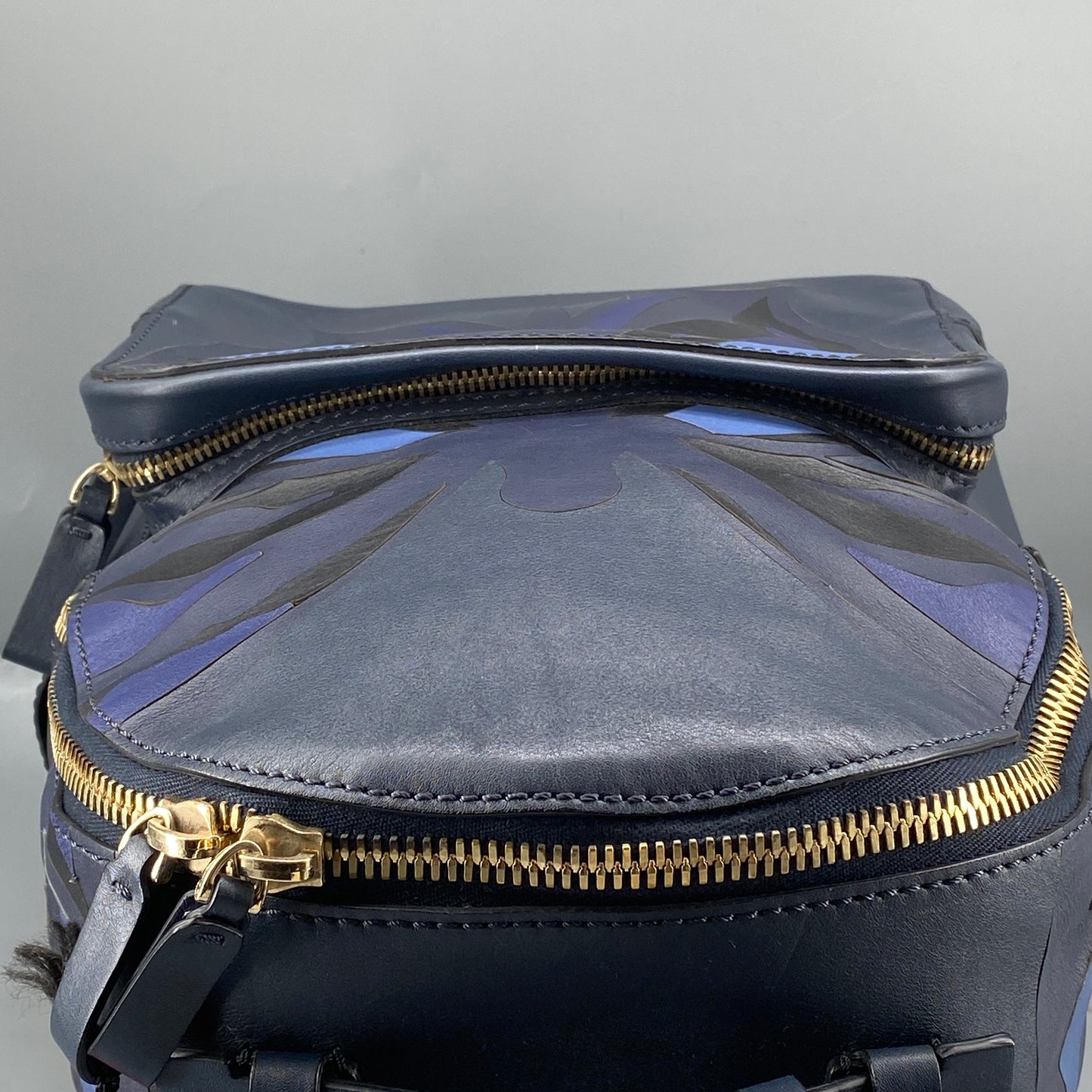 Valentino Navy Leather Backpack
