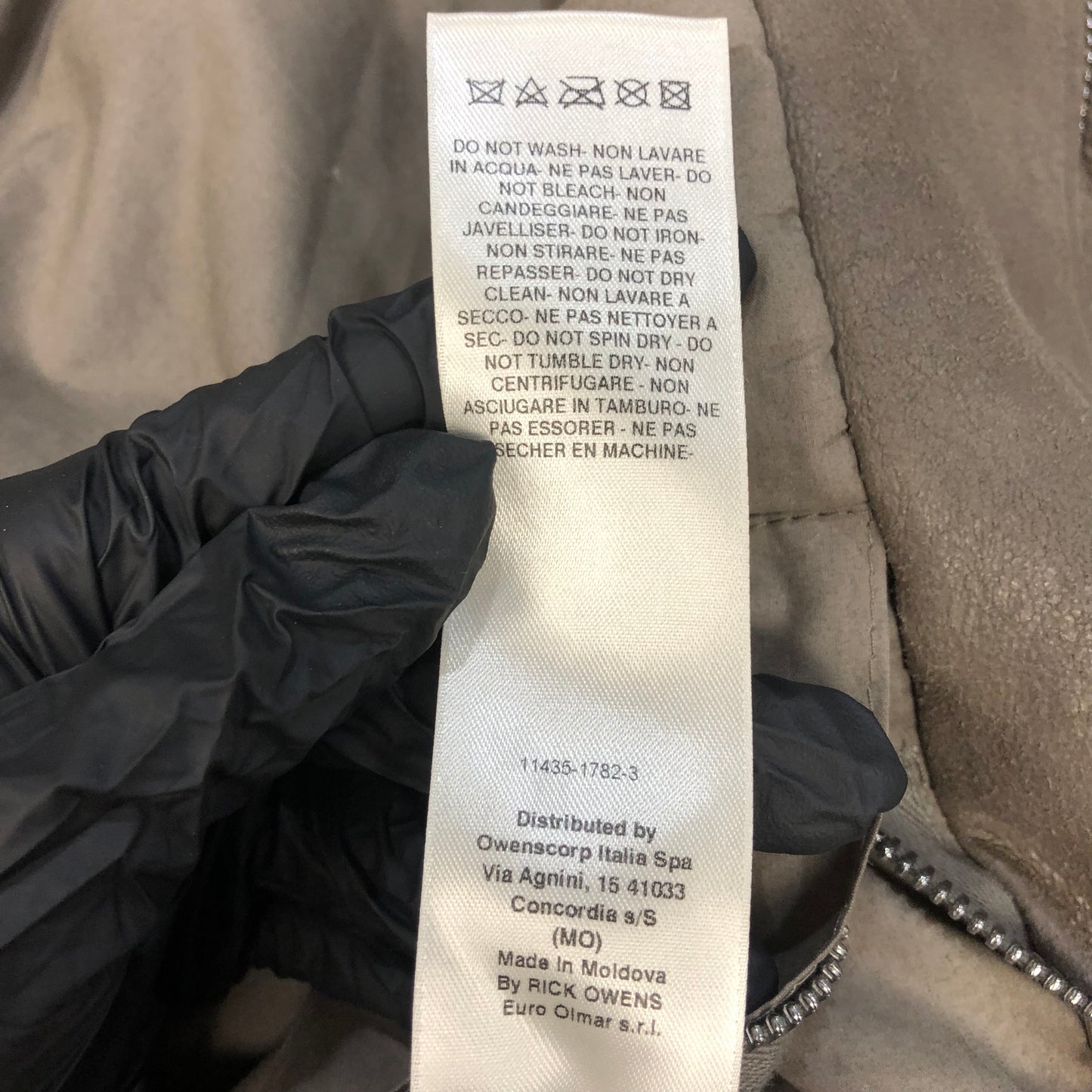 Rick Owens Leather Bomber Jacket Size 40 Dust