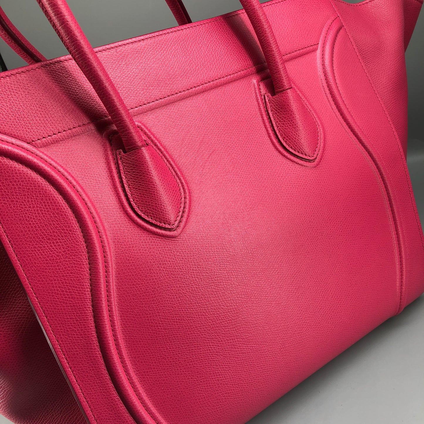 Celine Pink Calf Leather Phantom Luggage Tote Bag