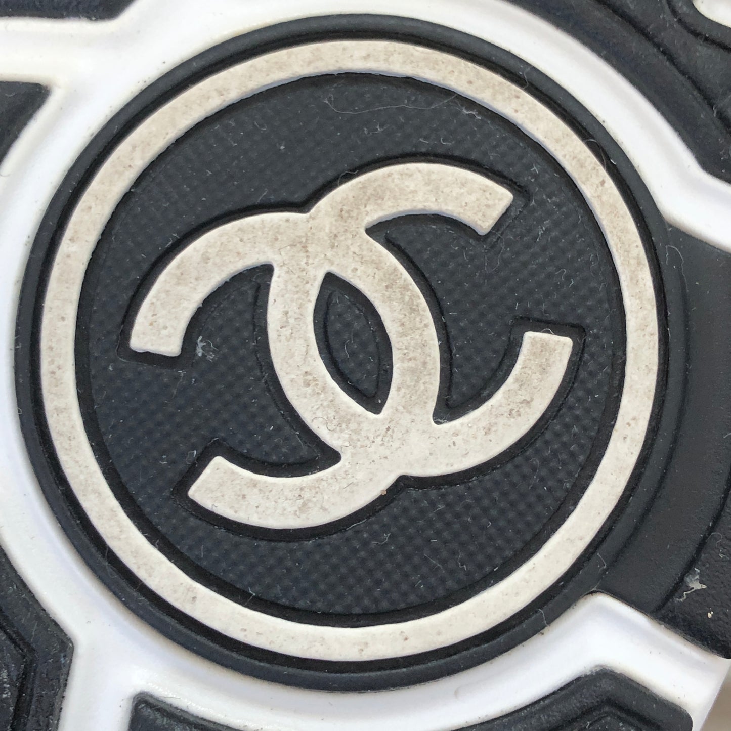 Chanel Women's Quilted Tweed CC Logo Low Top Sneakers 36.5 White Light Blue Two-Tone