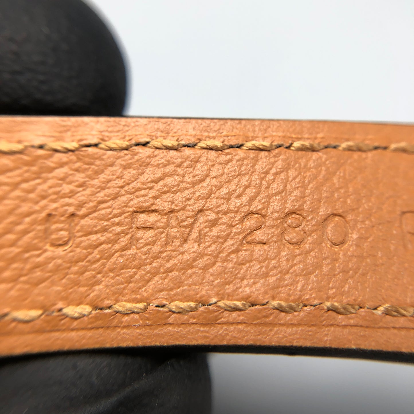 Hermes Mauve-Pink Leather Thin Belt 80cm
