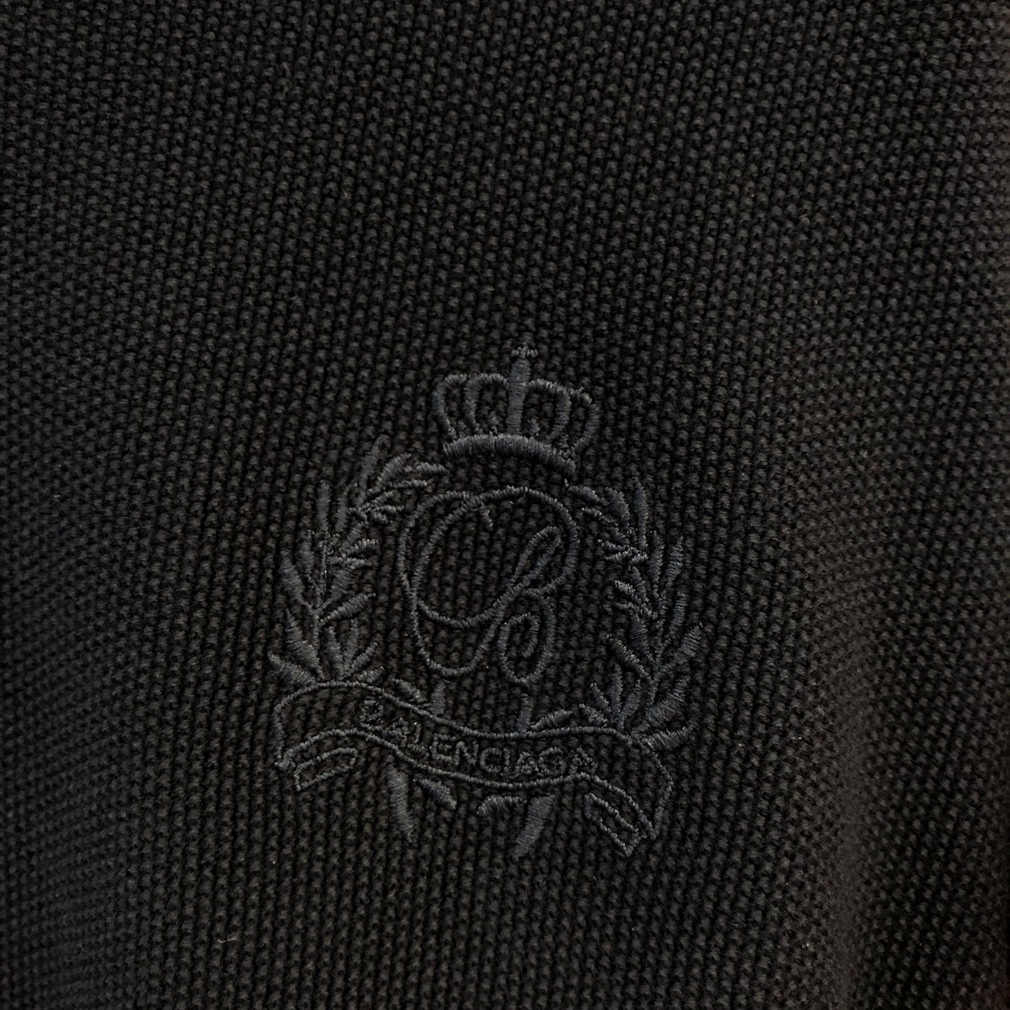 Balenciaga Crest Logo Knit Sweater Size M Navy Blue