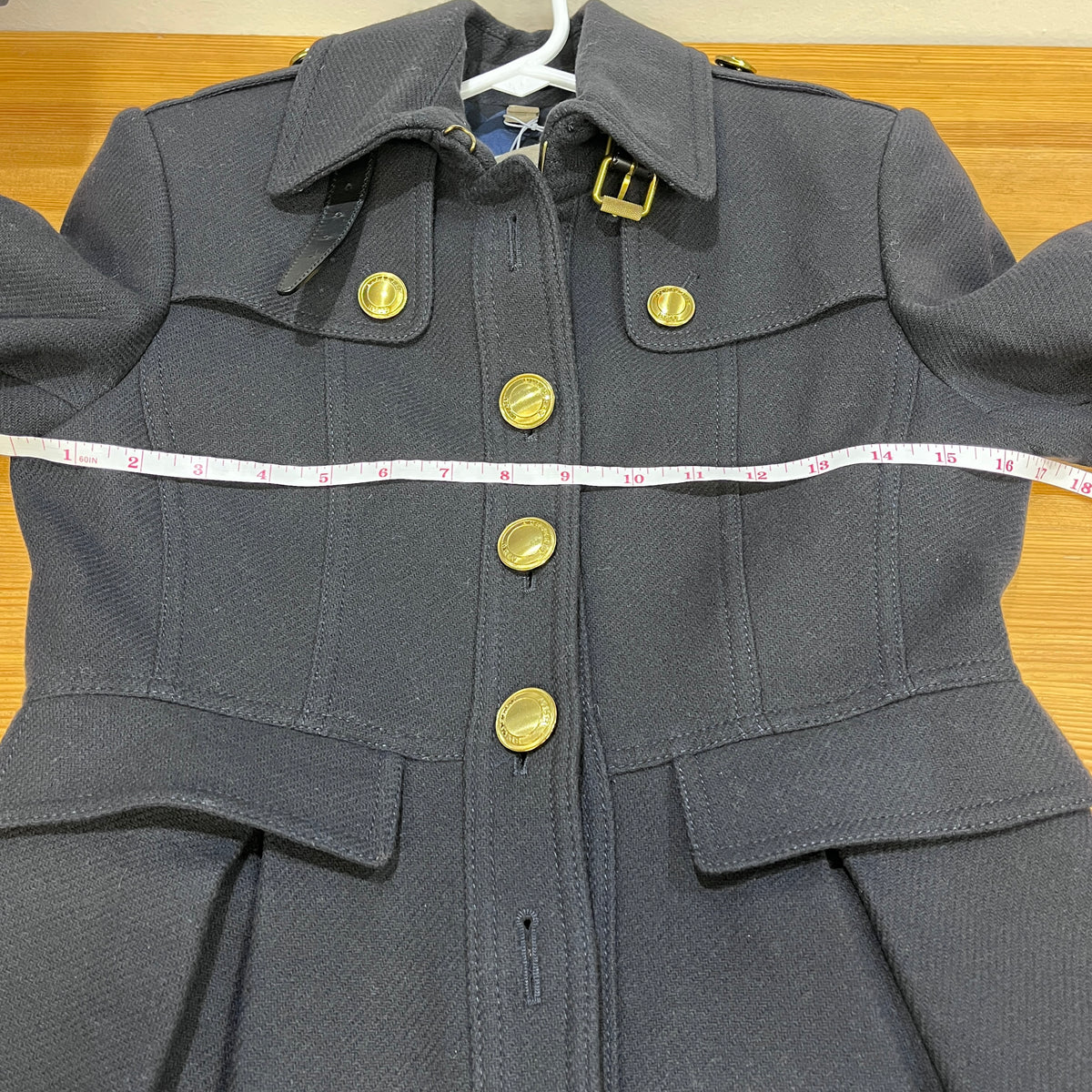 Burberry Navy Blue Military Trench Coat US size 4