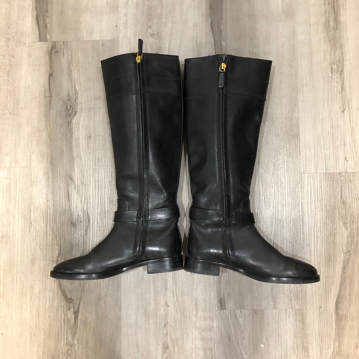 Tory Burch Women's Leather Knee-High Riding Boots Size 5.5M Black